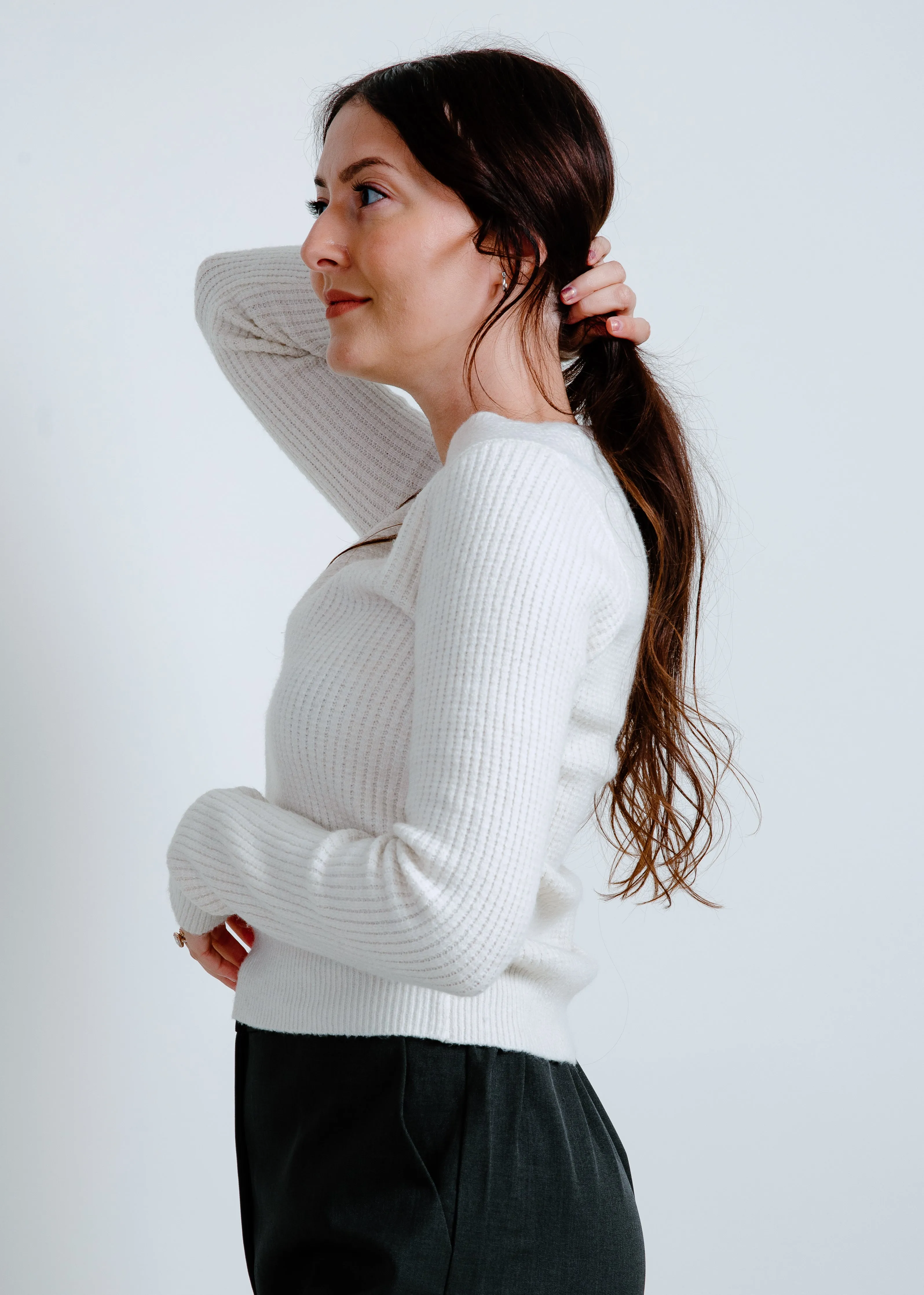 Blaire Long Sleeve Knit Top - Cream sold by Vinnie Louise product image thumbnail 5