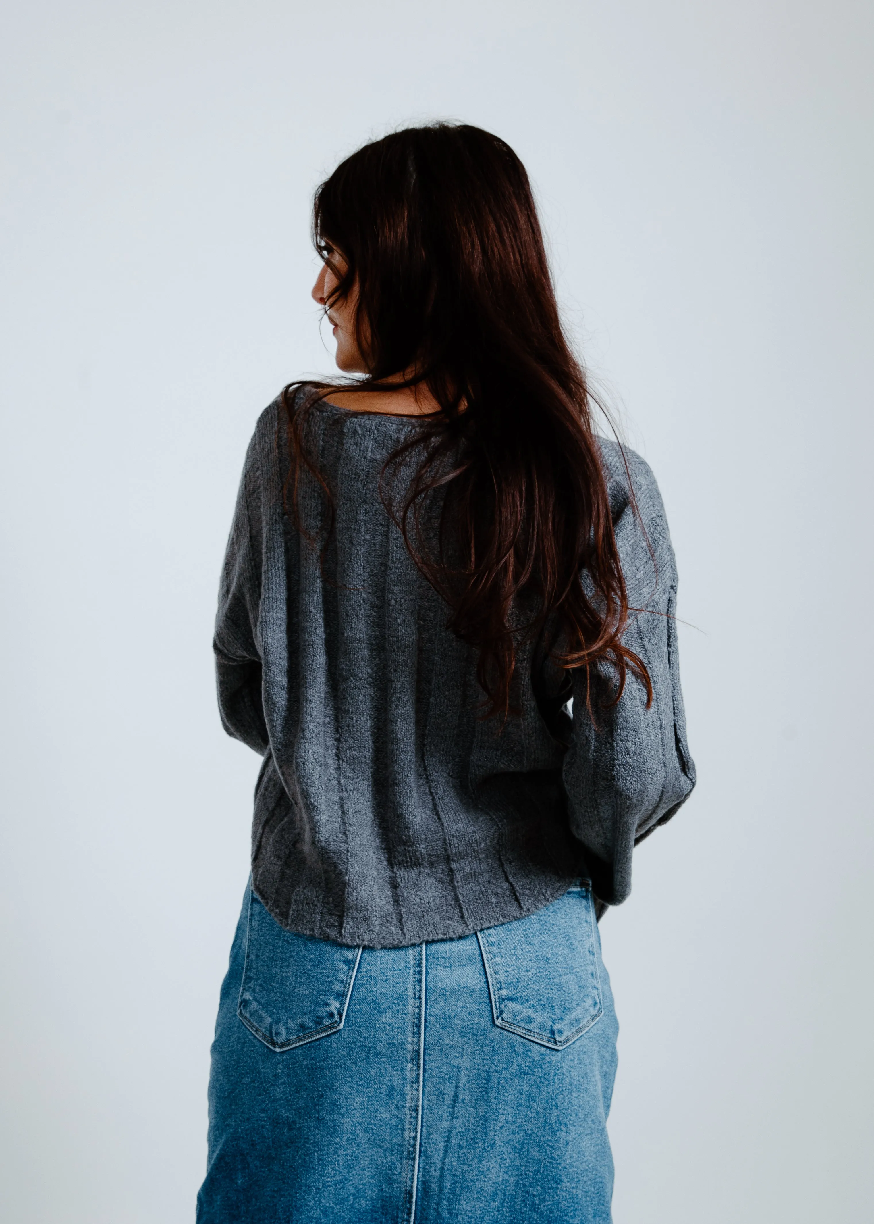 Carly Cropped Sweater - Charcoal sold by Vinnie Louise product image thumbnail 4