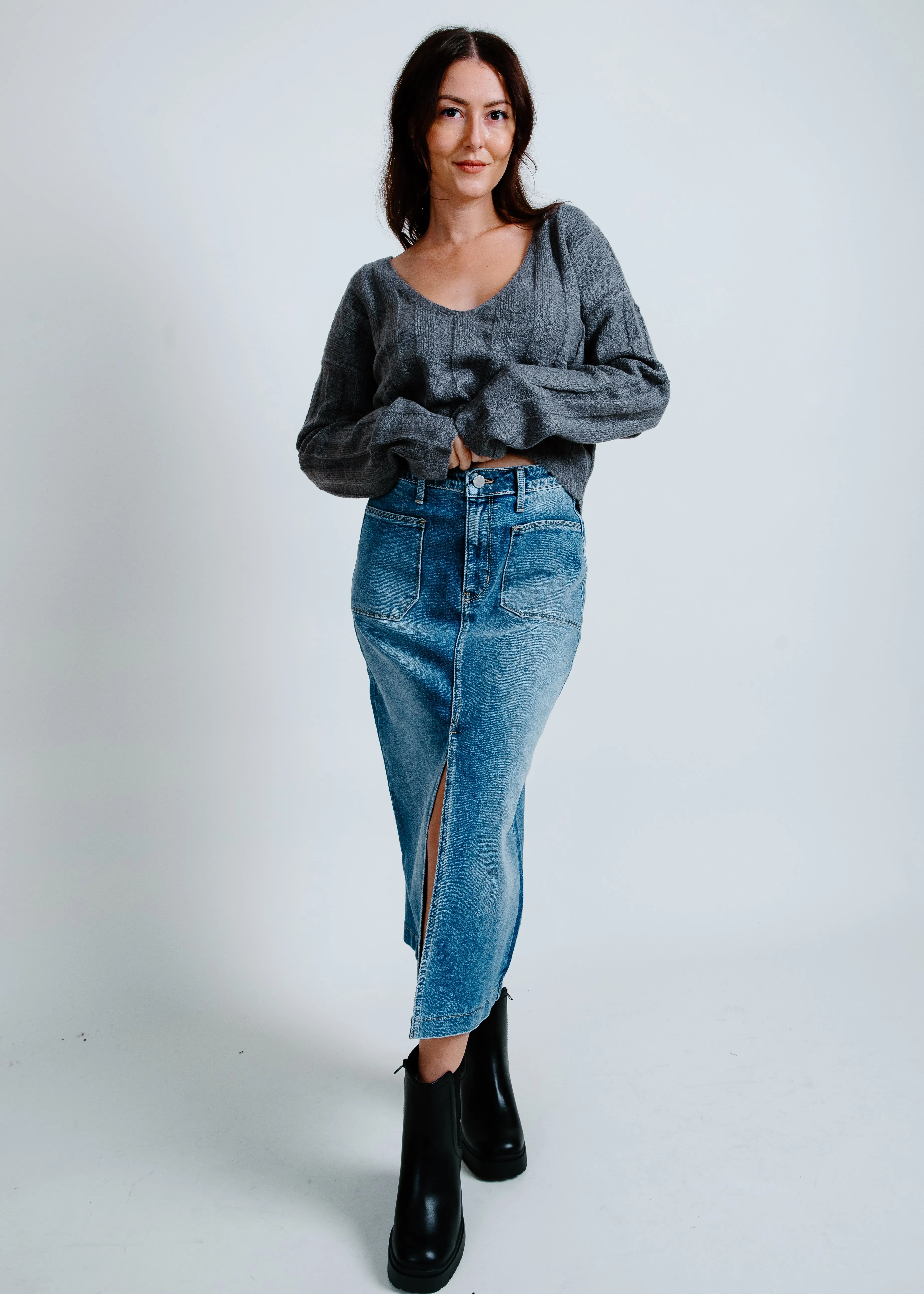Carly Cropped Sweater - Charcoal sold by Vinnie Louise product image thumbnail 5