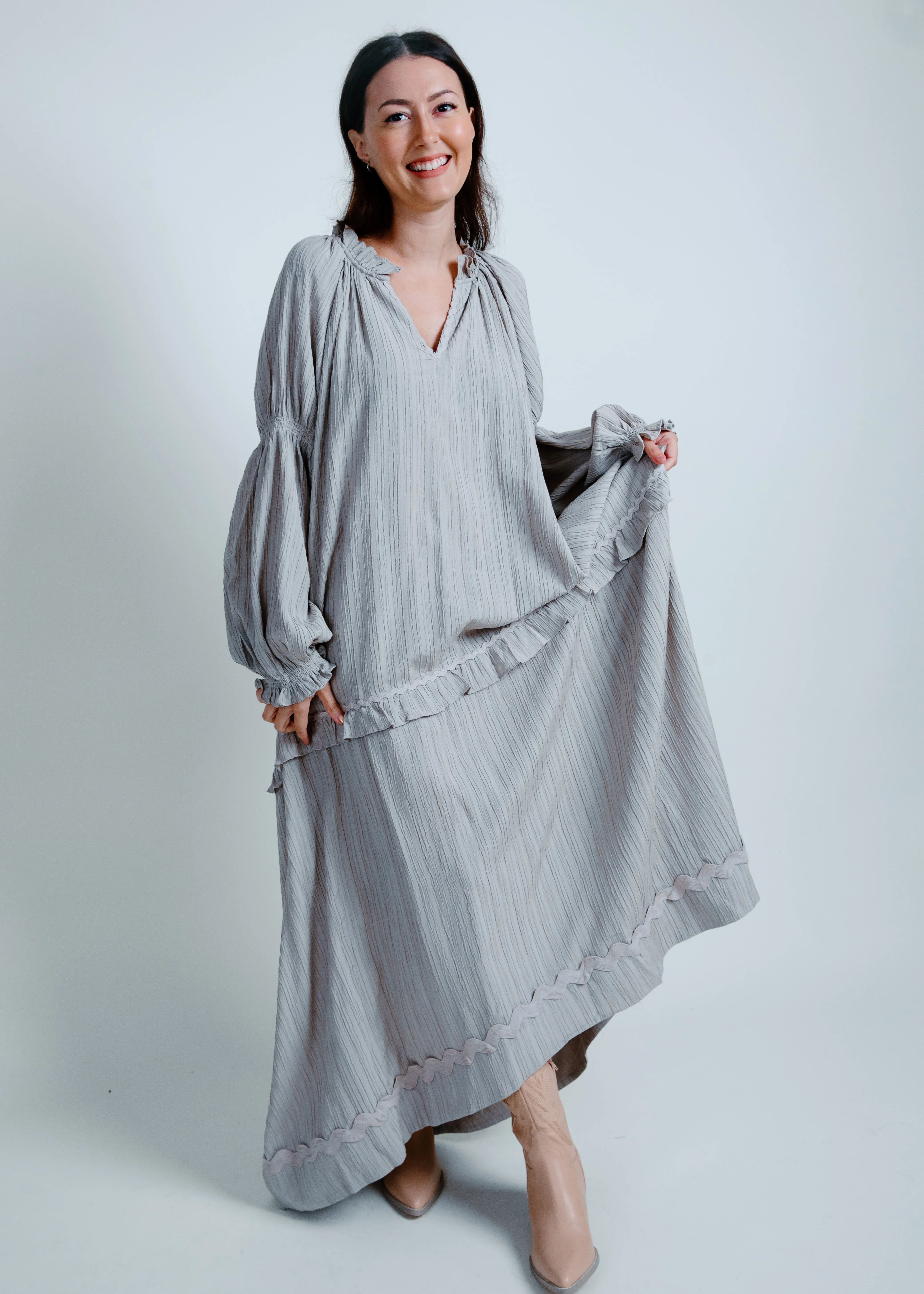 Olivia Midi Dress - Light Mocha sold by Vinnie Louise product image thumbnail 4