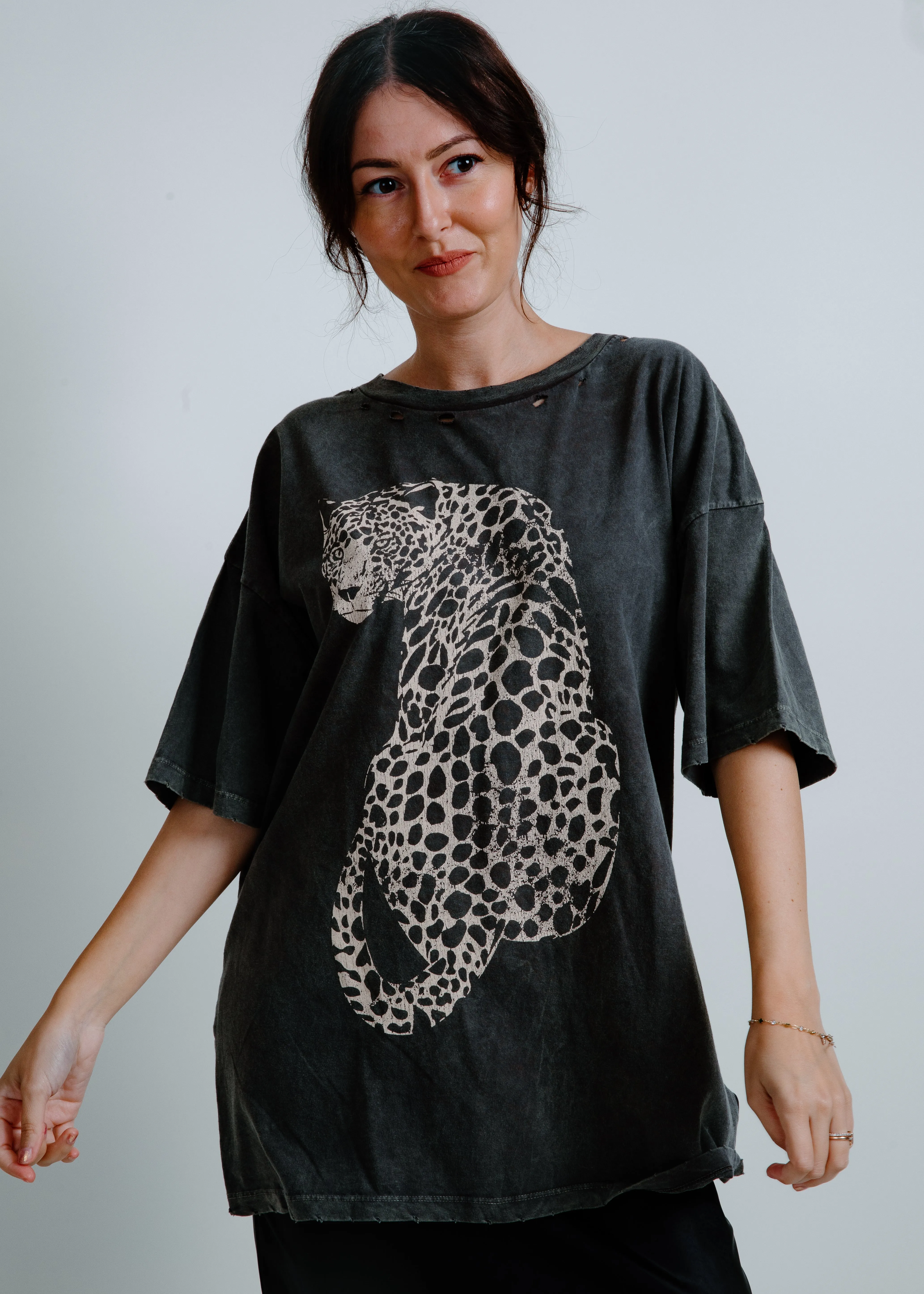 Cheetah Girl Oversized Graphic Tee sold by Vinnie Louise product image thumbnail 3