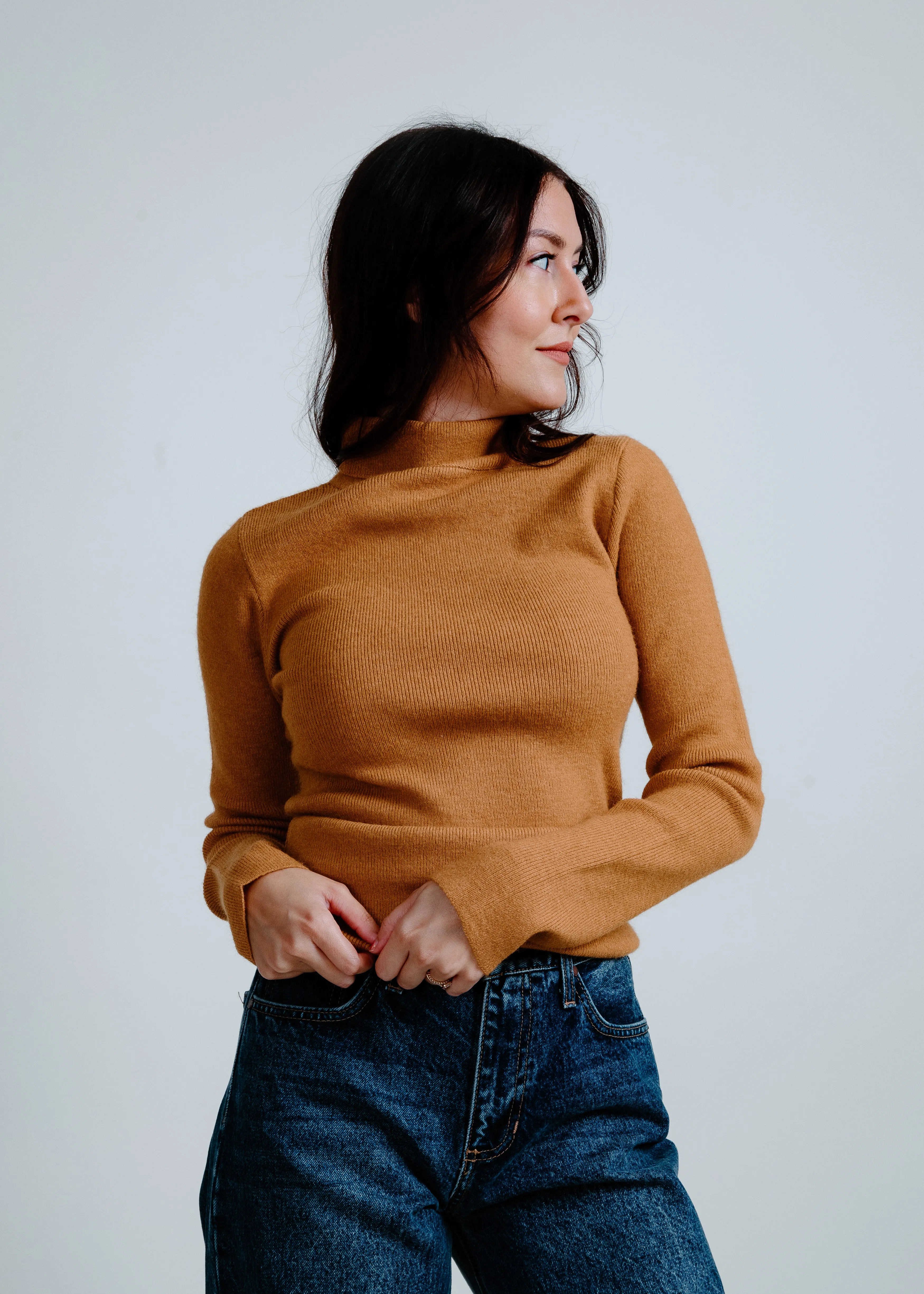 Clara Turtleneck Sweater - Camel sold by Vinnie Louise