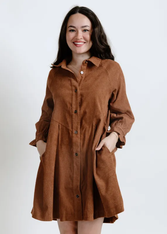 Lisa Corduroy Button Down Mini Dress sold by Vinnie Louise