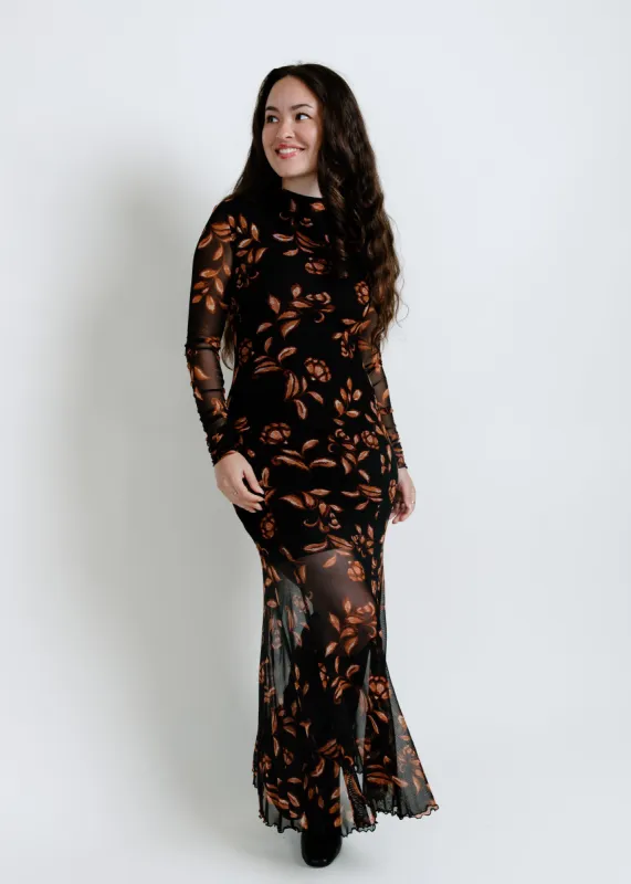Meredith Floral Mesh Maxi Dress sold by Vinnie Louise
