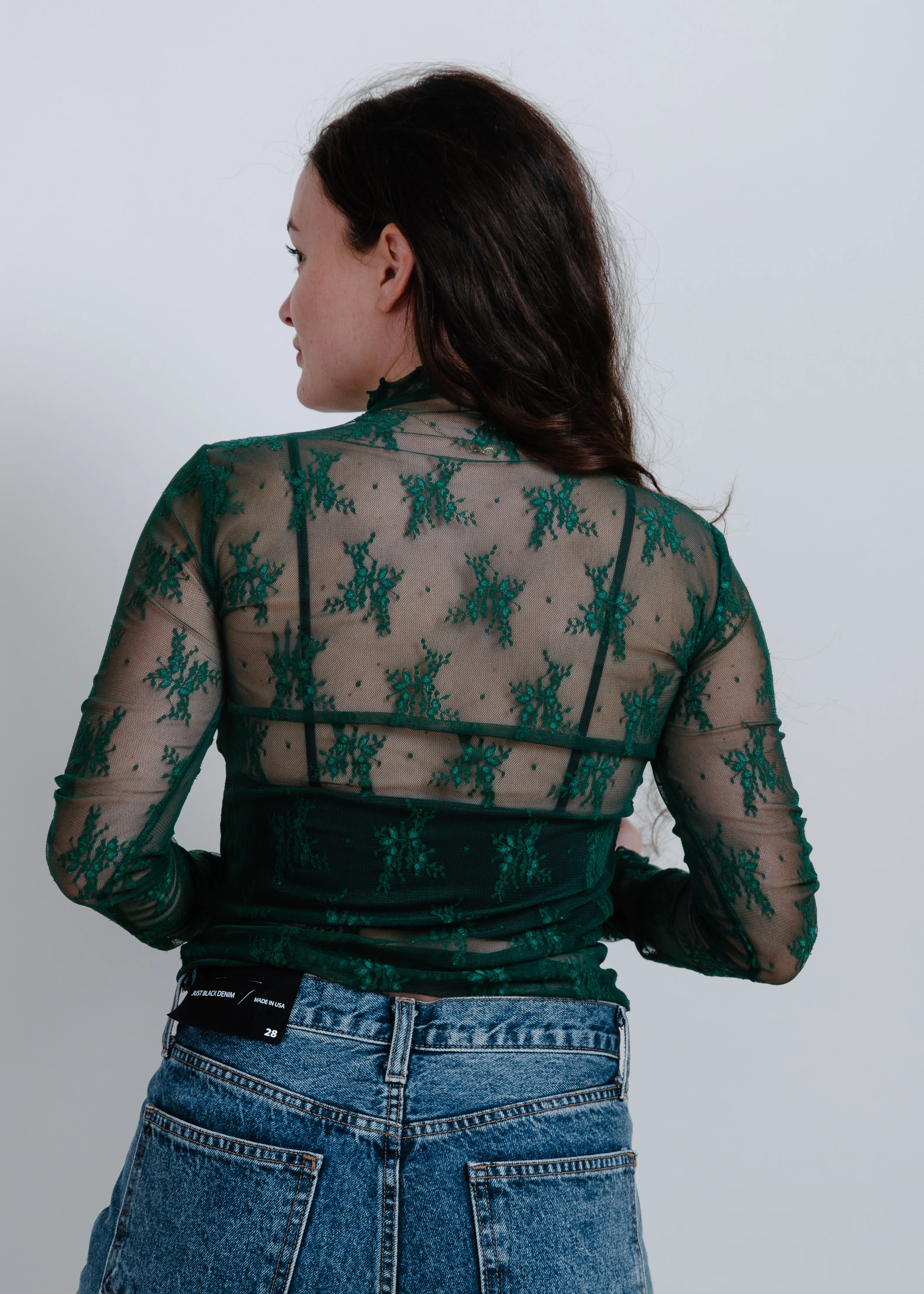 Liana Lace Top - Green sold by Vinnie Louise product image thumbnail 3