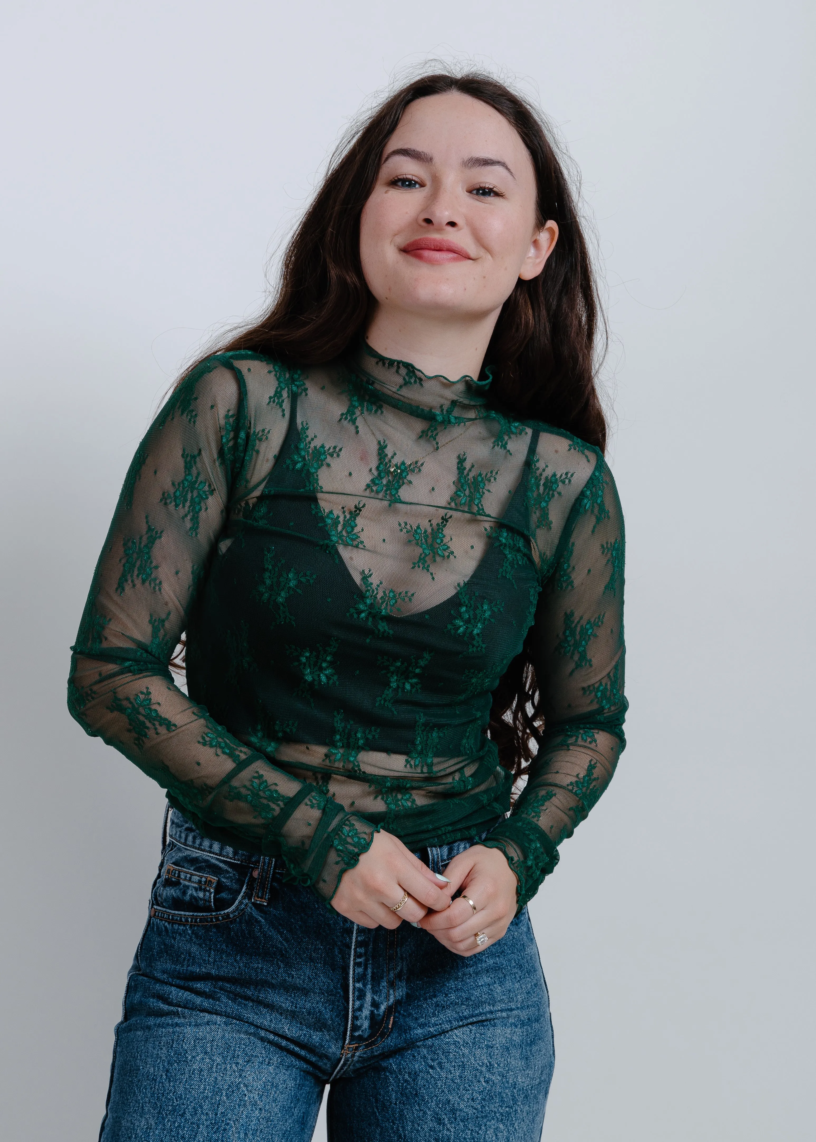 Liana Lace Top - Green sold by Vinnie Louise product image thumbnail 4