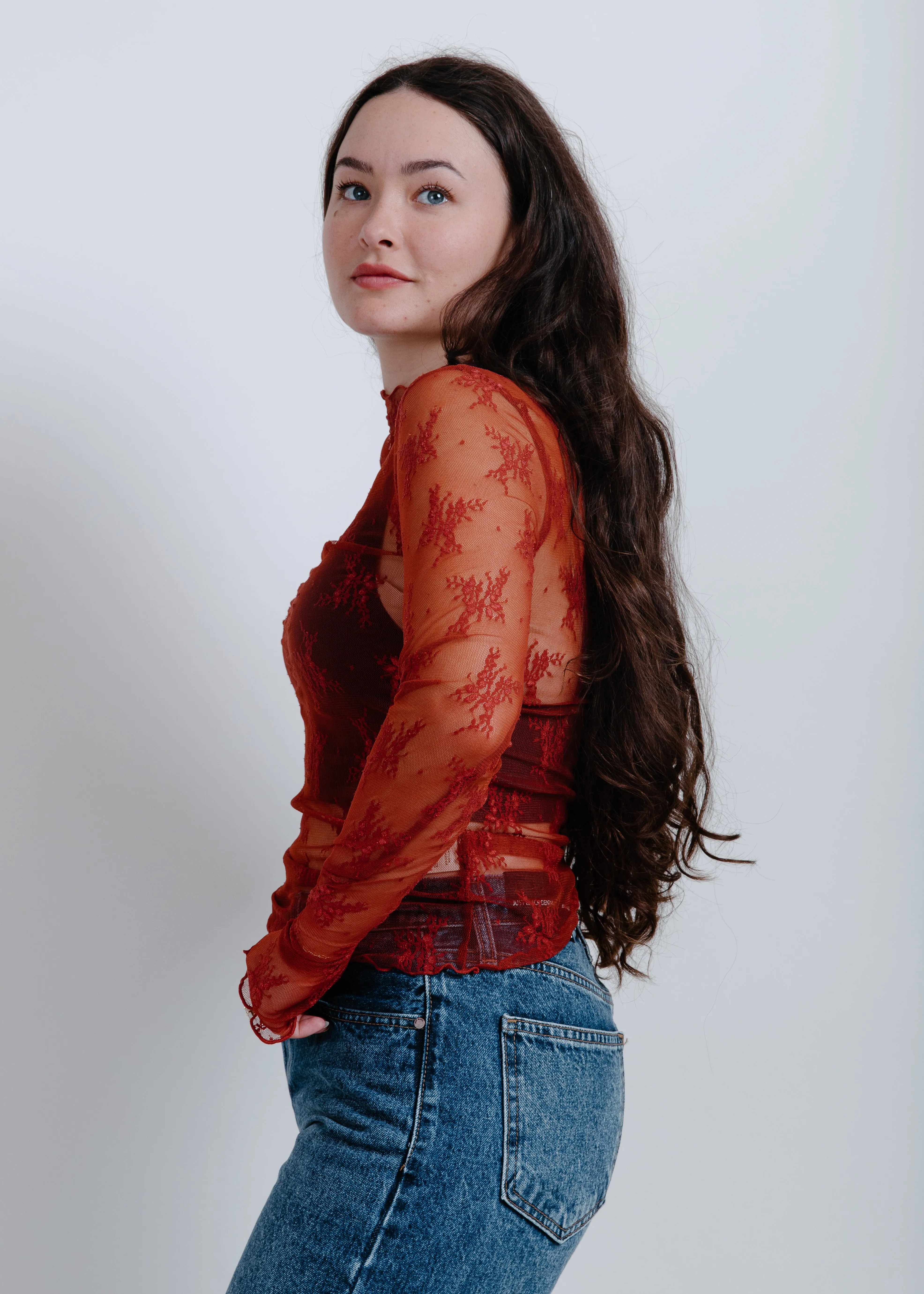 Liana Lace Top - Red sold by Vinnie Louise product image thumbnail 2