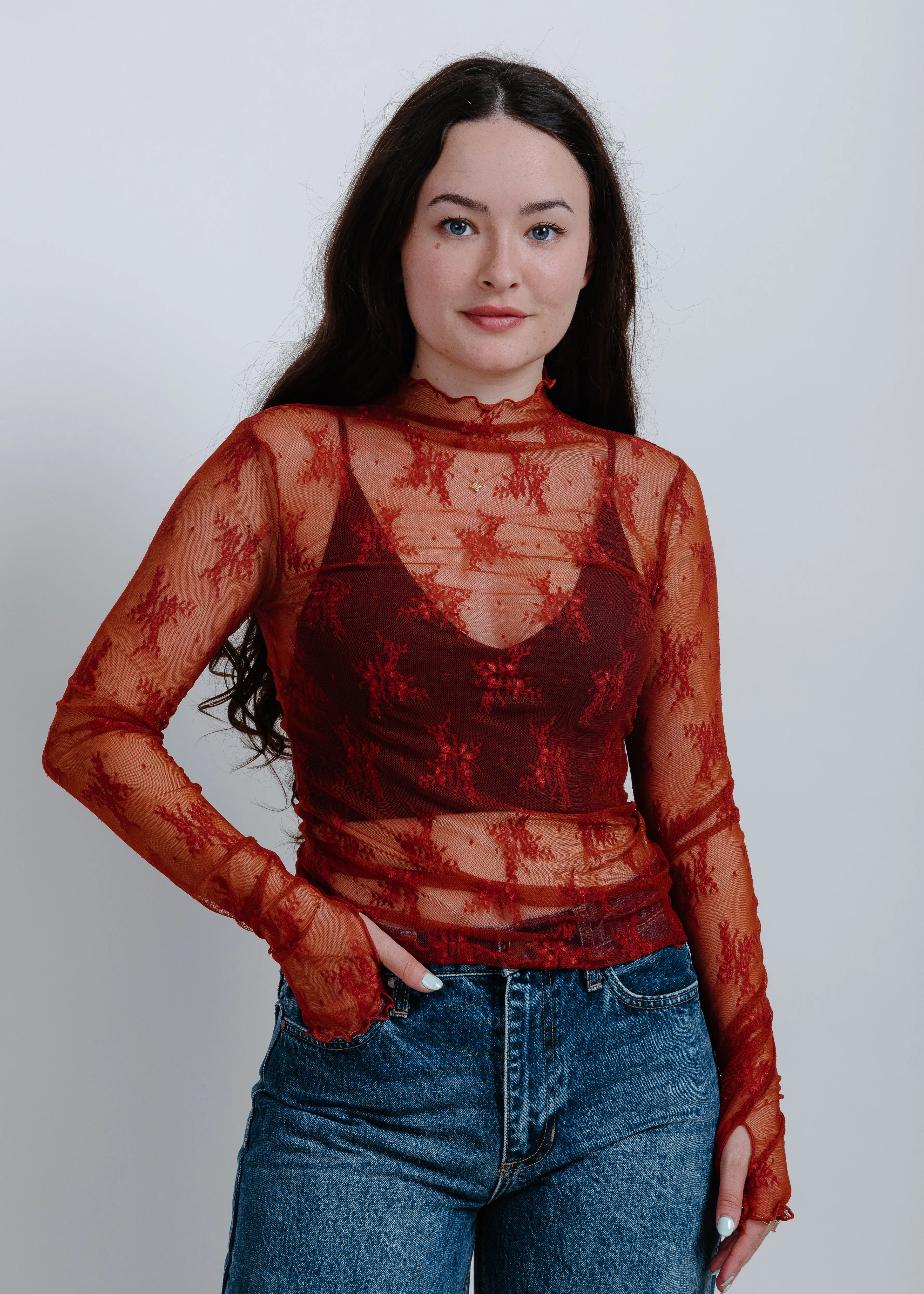 Liana Lace Top - Red sold by Vinnie Louise product image thumbnail 4