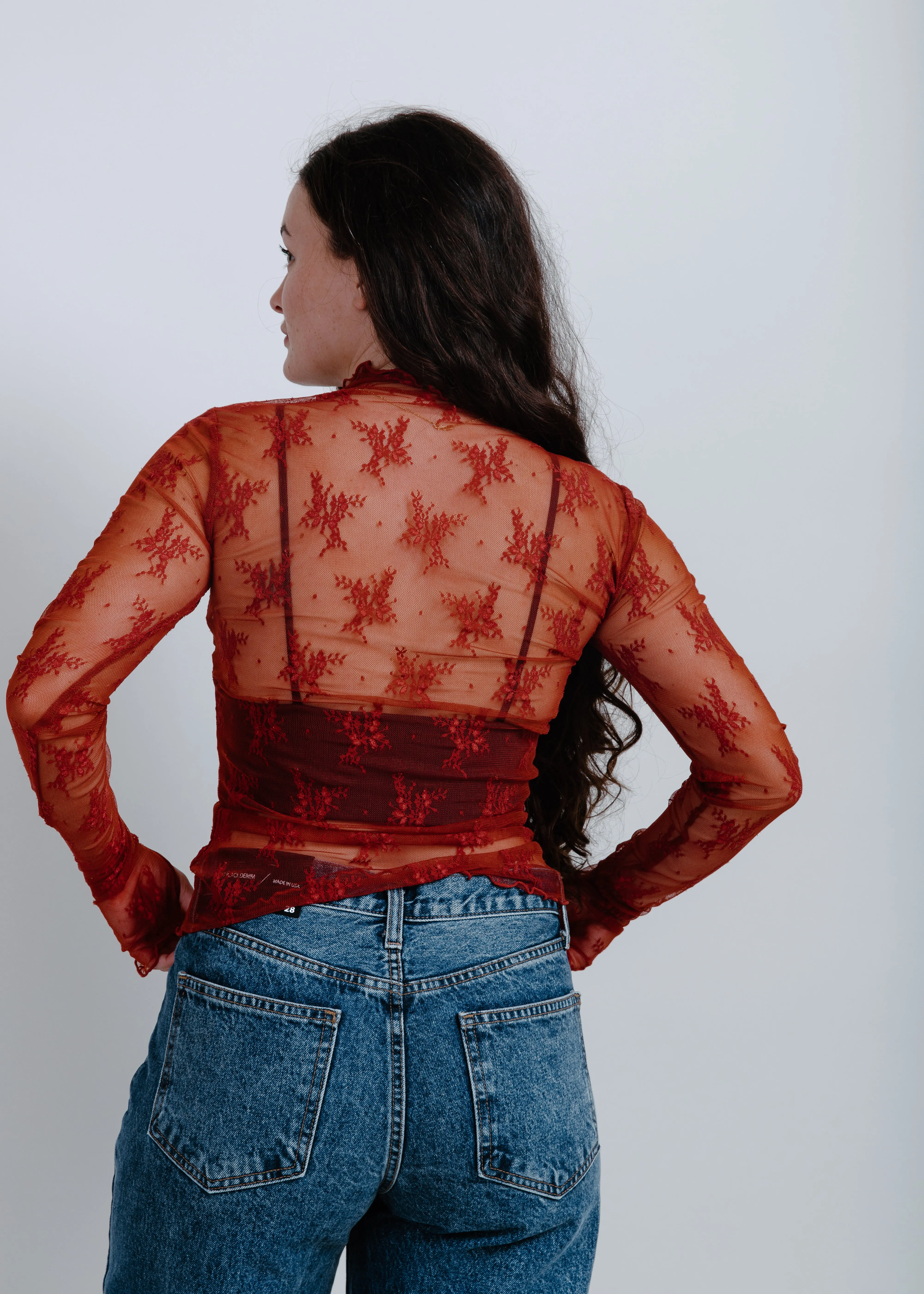 Liana Lace Top - Red sold by Vinnie Louise product image thumbnail 3
