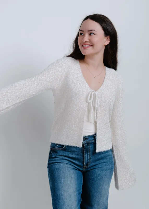 Eden Tie Front Sweater - Cream sold by Vinnie Louise
