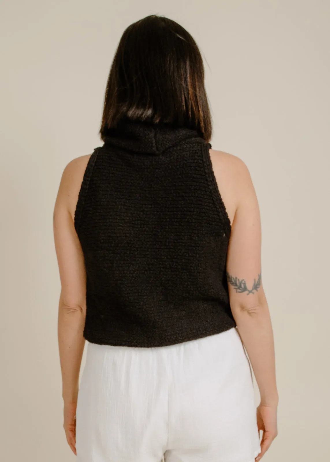 Tristan High Neck Sweater Tank - Black sold by Vinnie Louise product image thumbnail 3