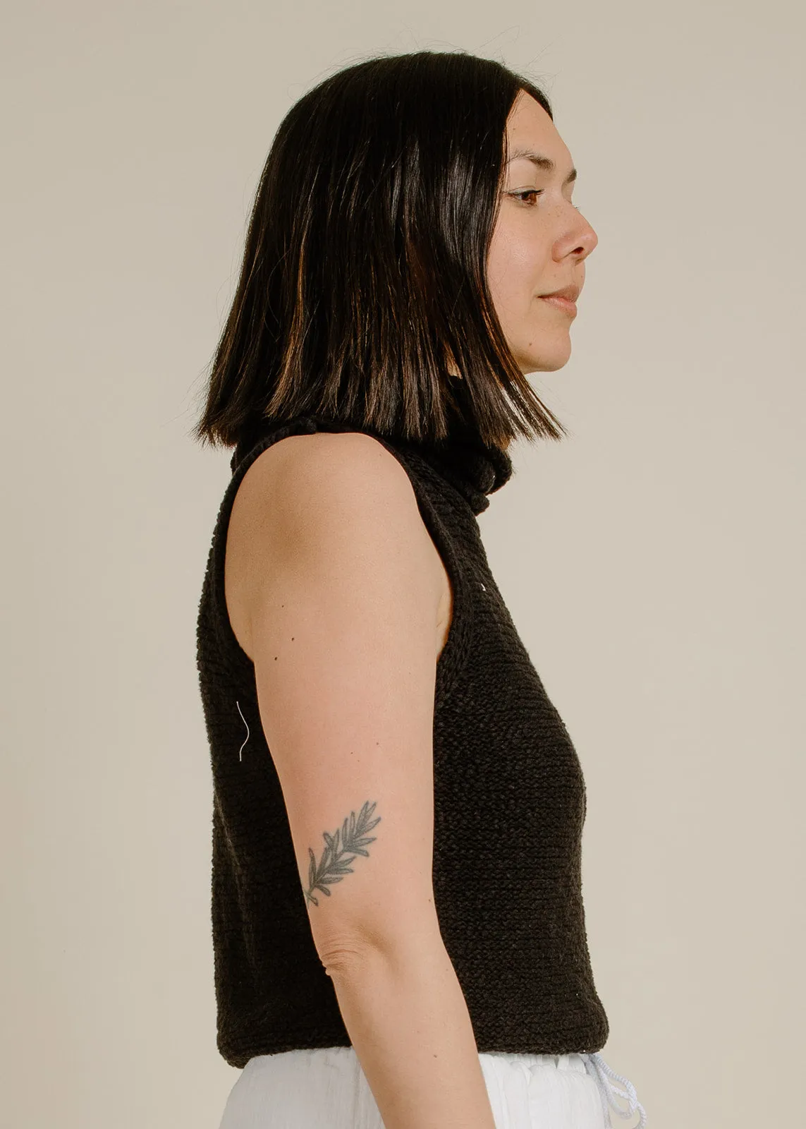 Tristan High Neck Sweater Tank - Black sold by Vinnie Louise product image thumbnail 2