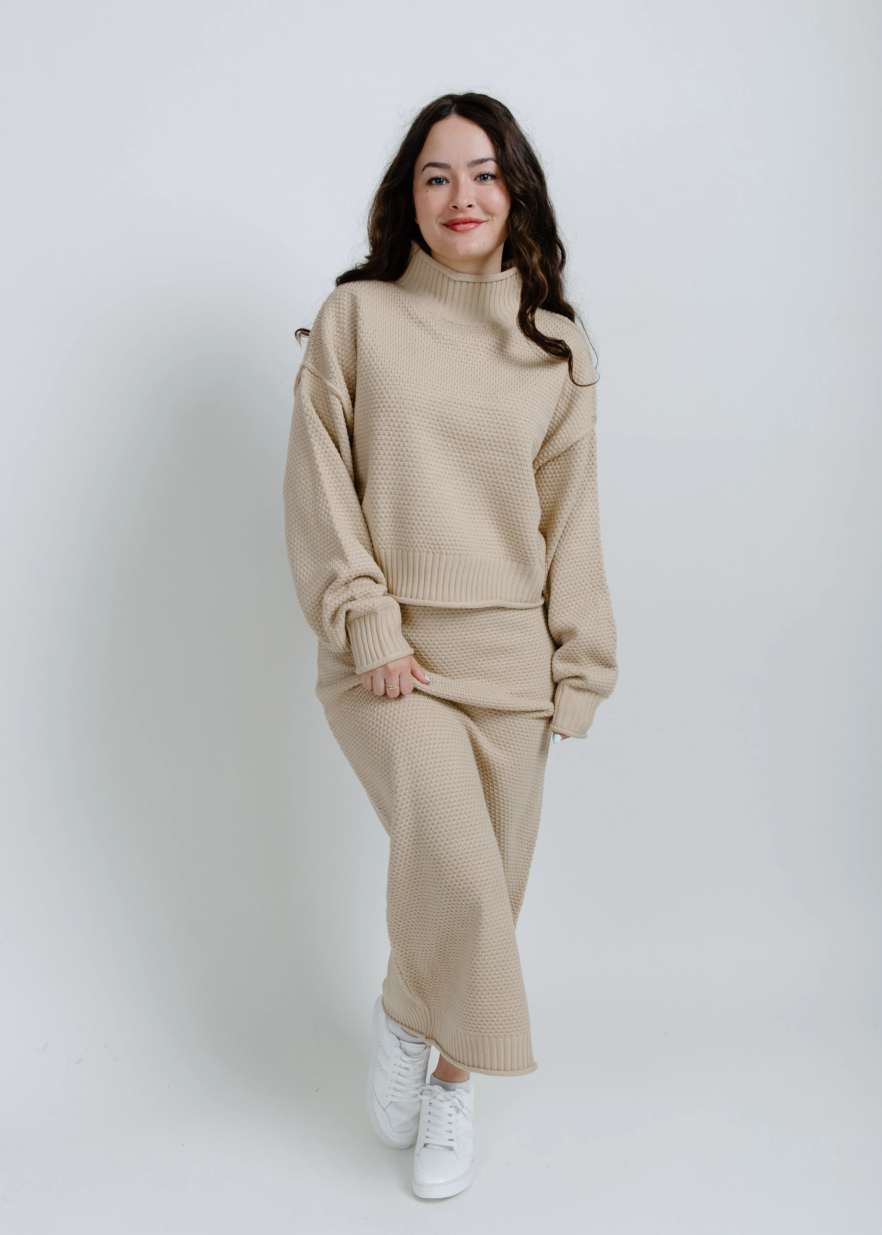 Alice Knit Skirt Set - Taupe sold by Vinnie Louise