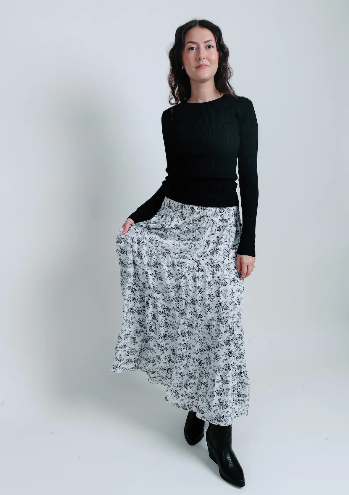 Aria Floral Midi Skirt sold by Vinnie Louise