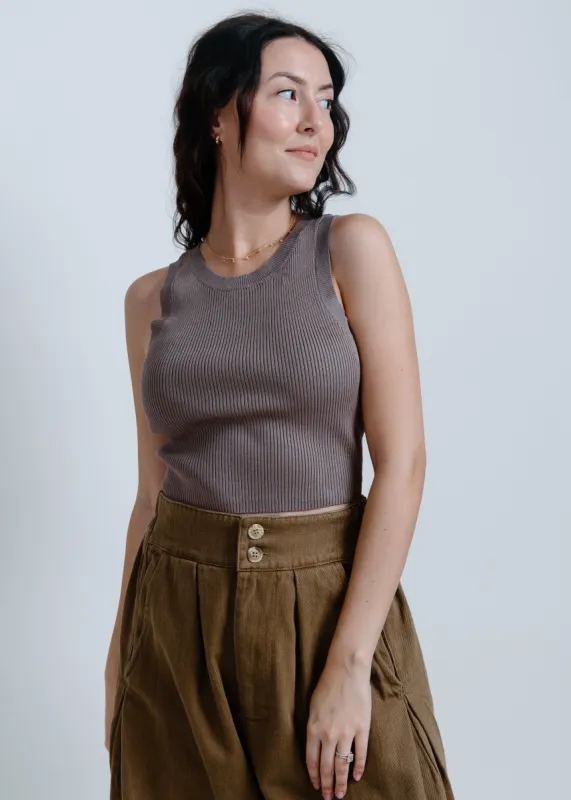 Hailey Ribbed Tank - Mocha sold by Vinnie Louise