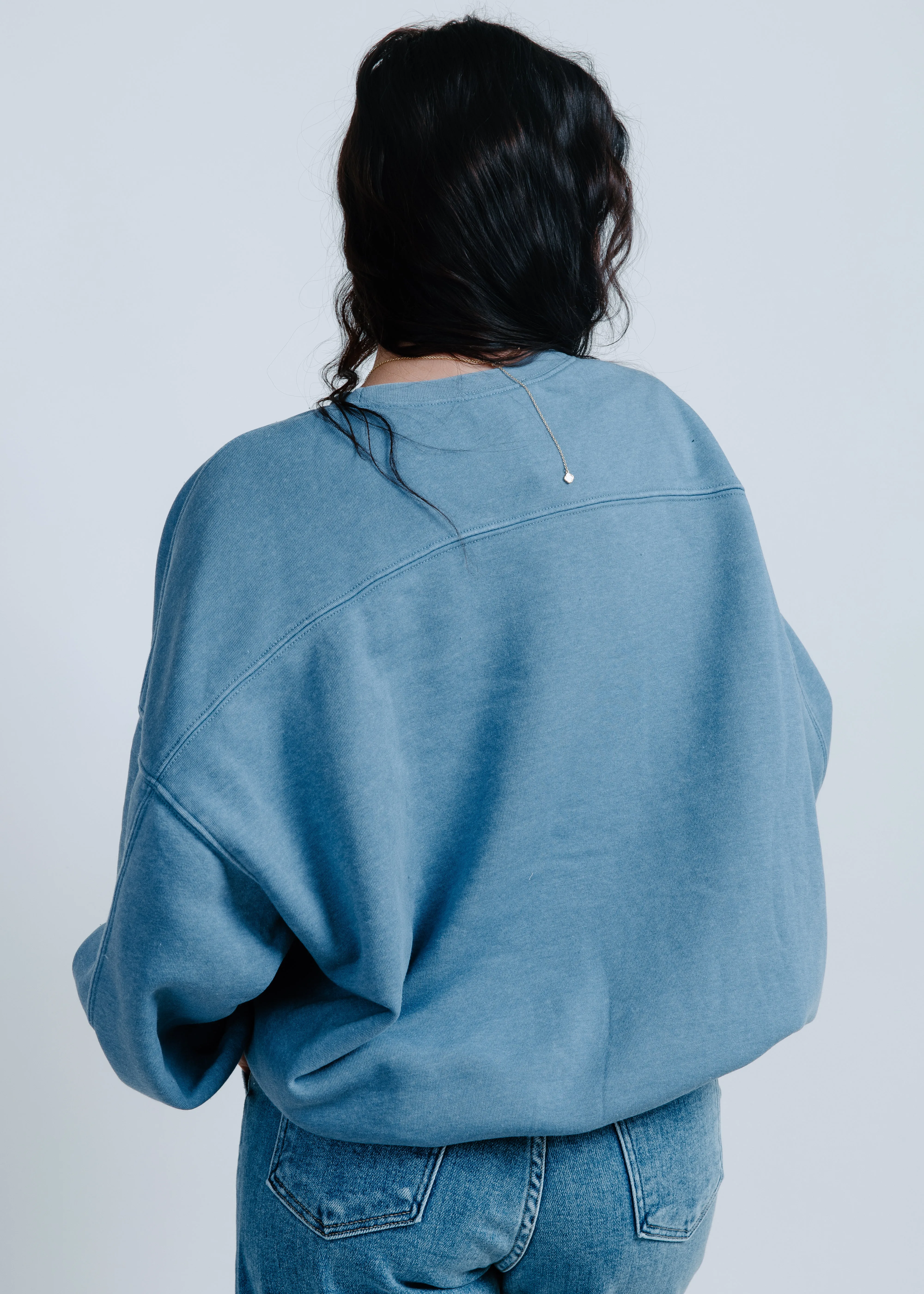 NASH Oversized Burnout Crewneck - Blue sold by Vinnie Louise product image thumbnail 3