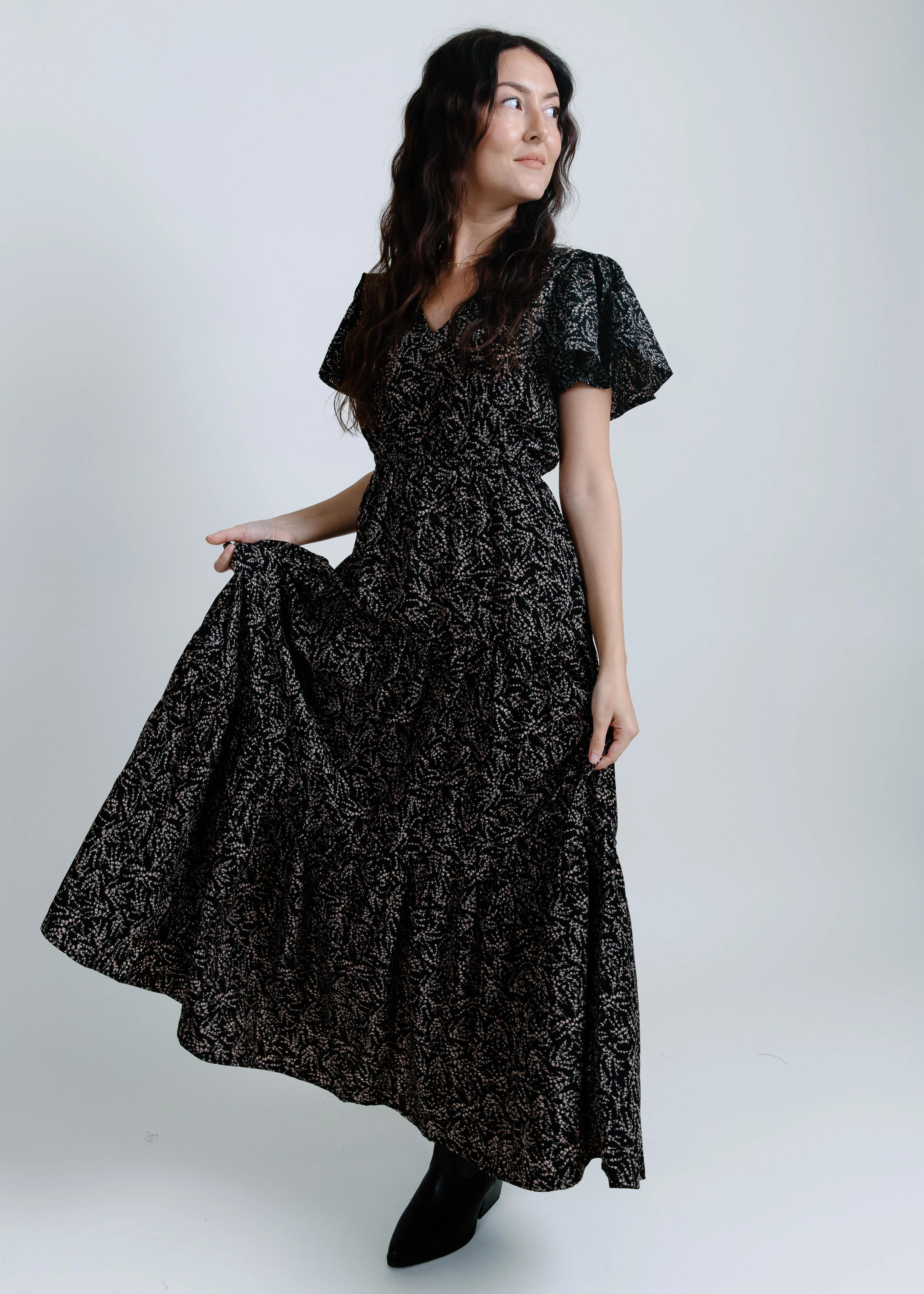 Caroline Short Sleeve Midi Dress sold by Vinnie Louise