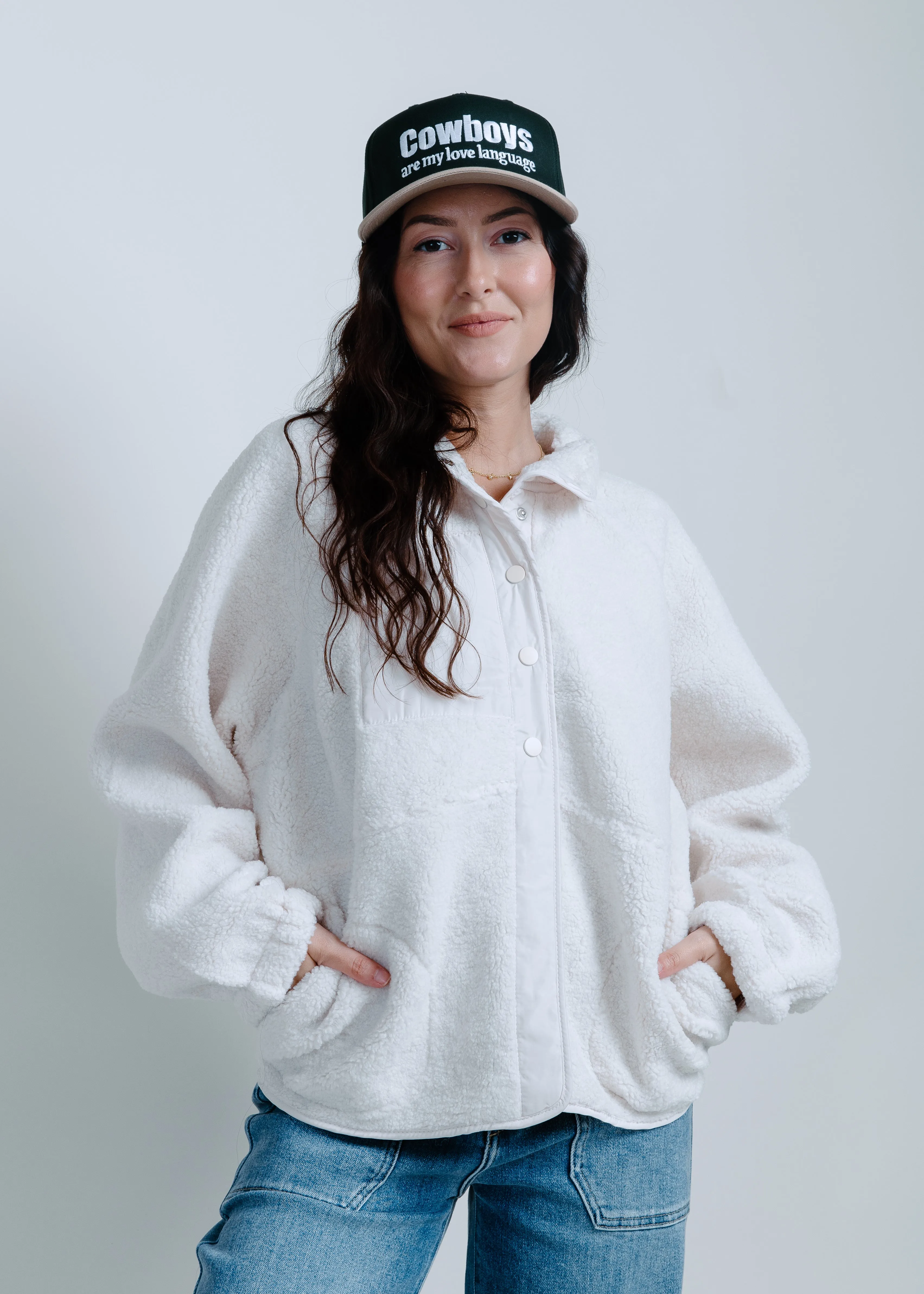 Mila Sherpa Jacket - Ivory sold by Vinnie Louise