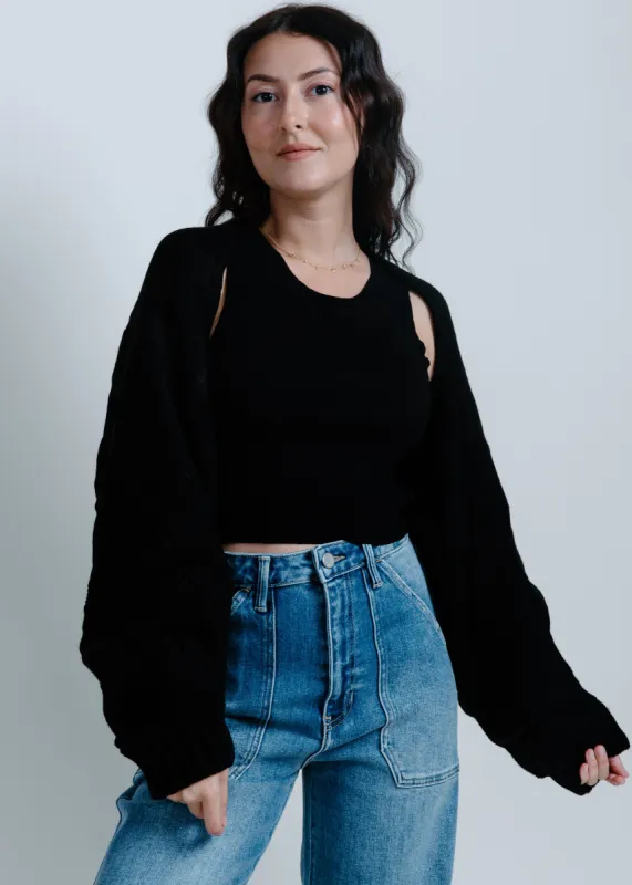 Mina Cable Knit Cardigan made by Vinnie Louise