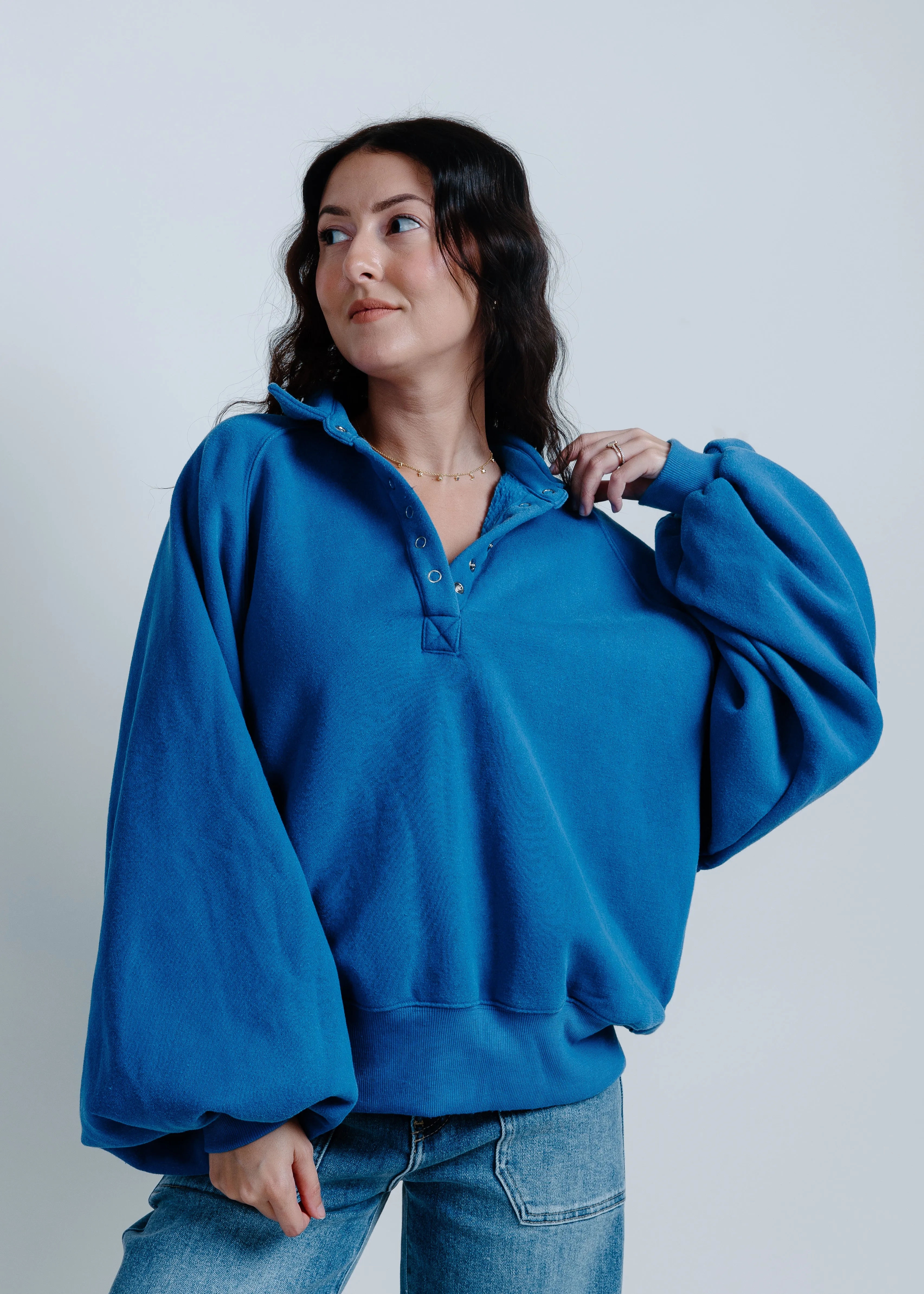 Lainey Buttoned Pullover - Cobalt Blue sold by Vinnie Louise product image thumbnail 5
