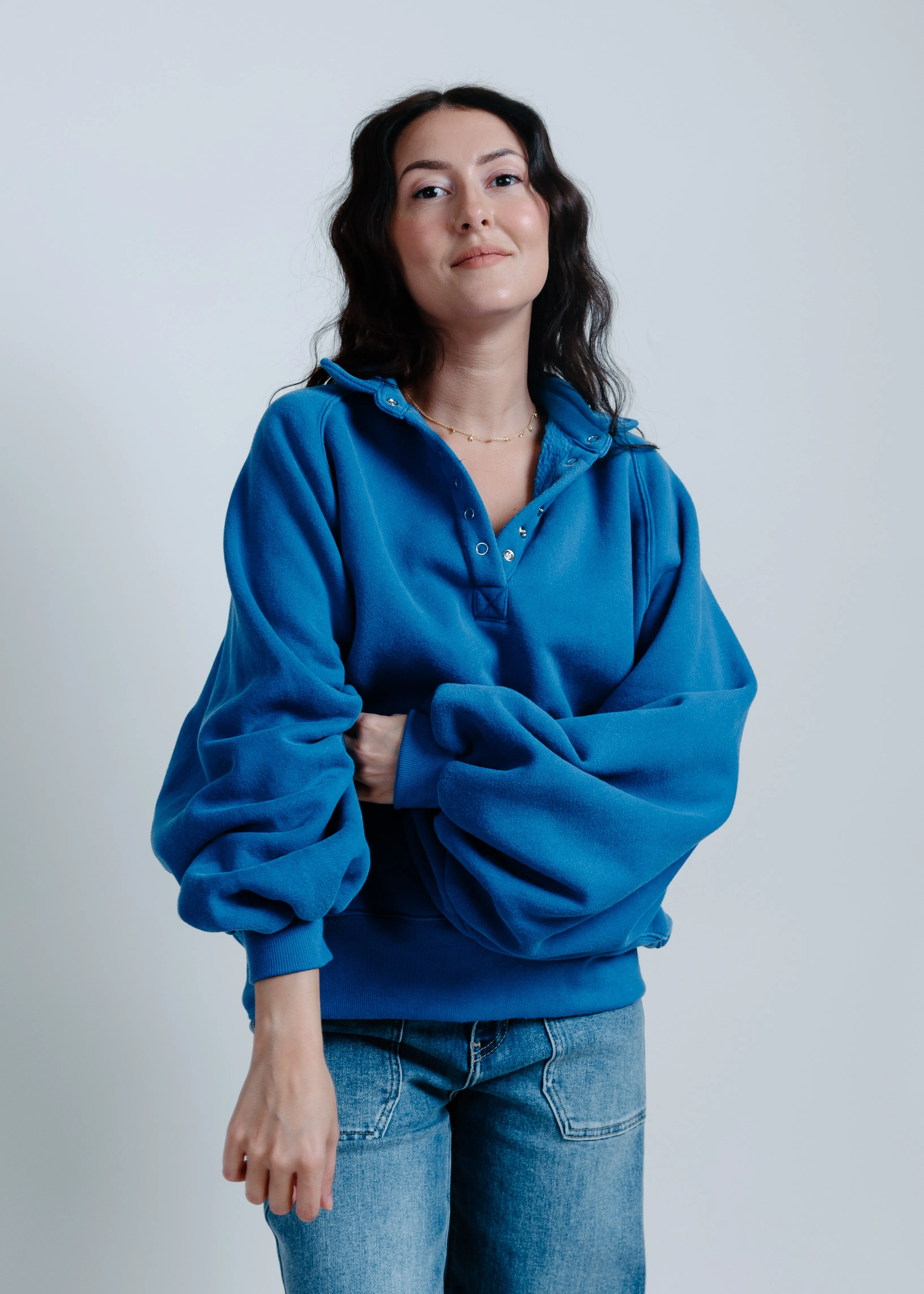 Lainey Buttoned Pullover - Cobalt Blue sold by Vinnie Louise product image thumbnail 4