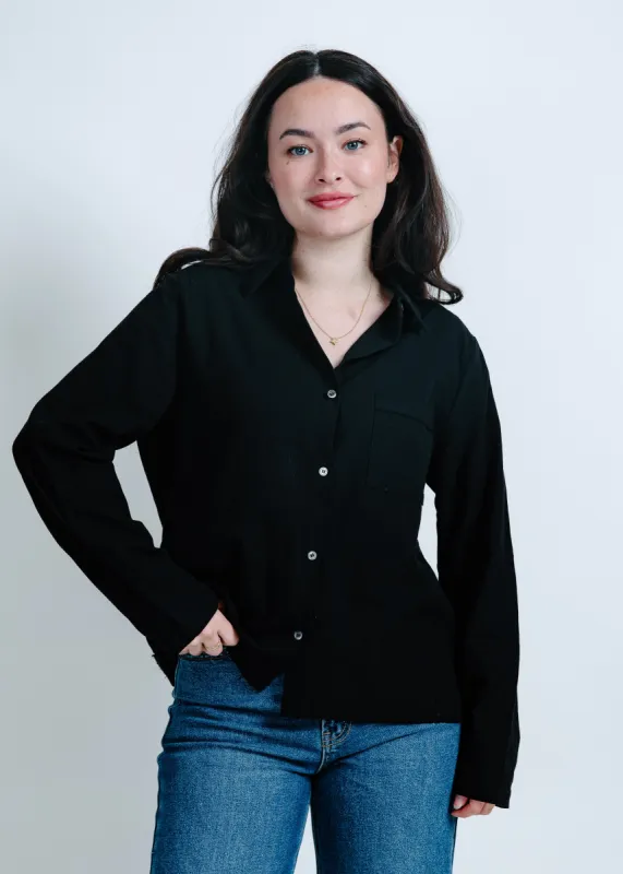 Sadie Button Down Top - Black sold by Vinnie Louise