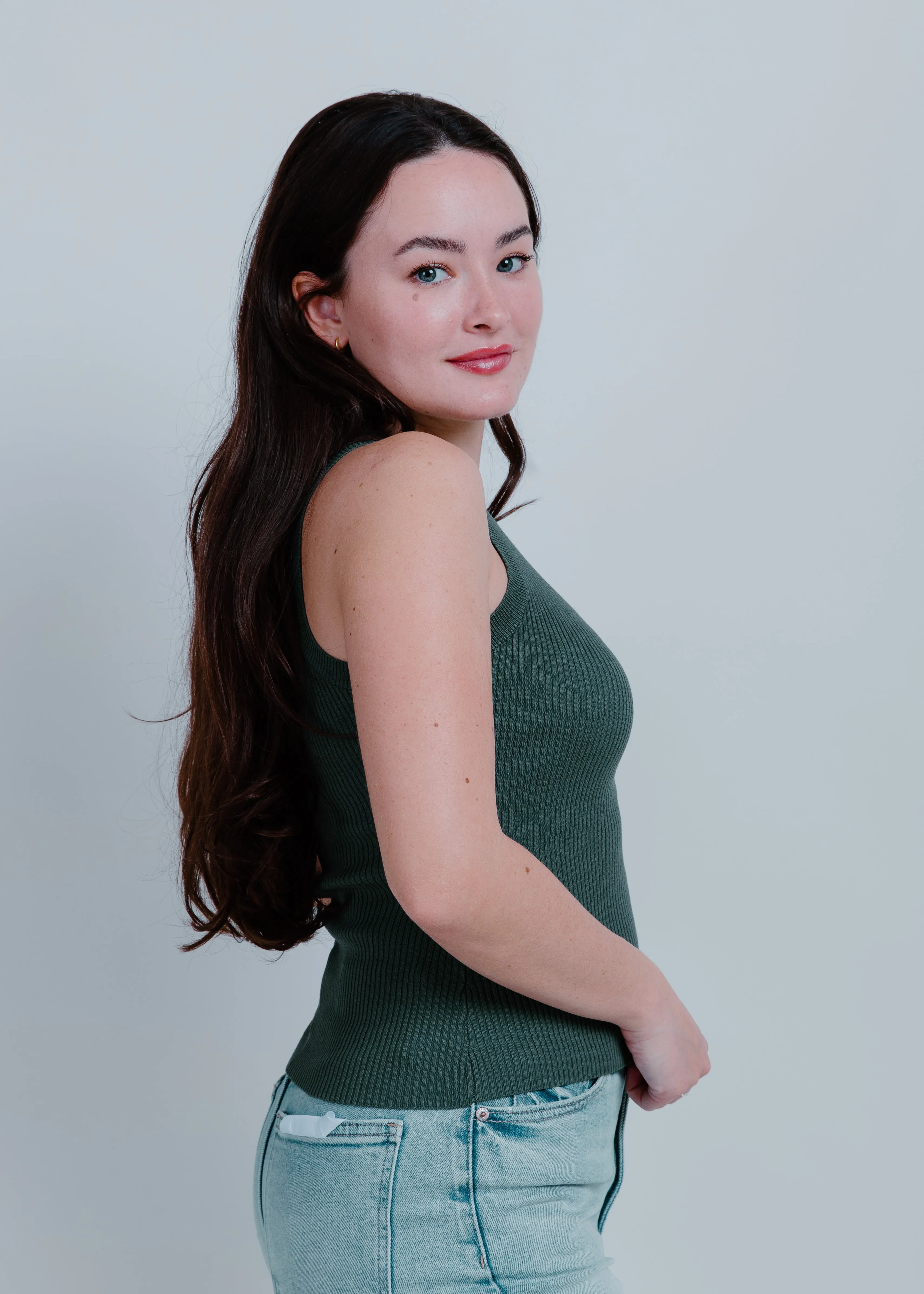 Nola Basic Tank - Dark Green sold by Vinnie Louise product image thumbnail 2