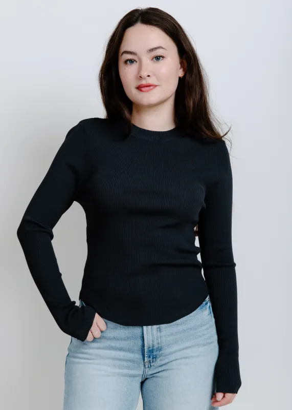 Boston Ribbed Top - Charcoal sold by Vinnie Louise