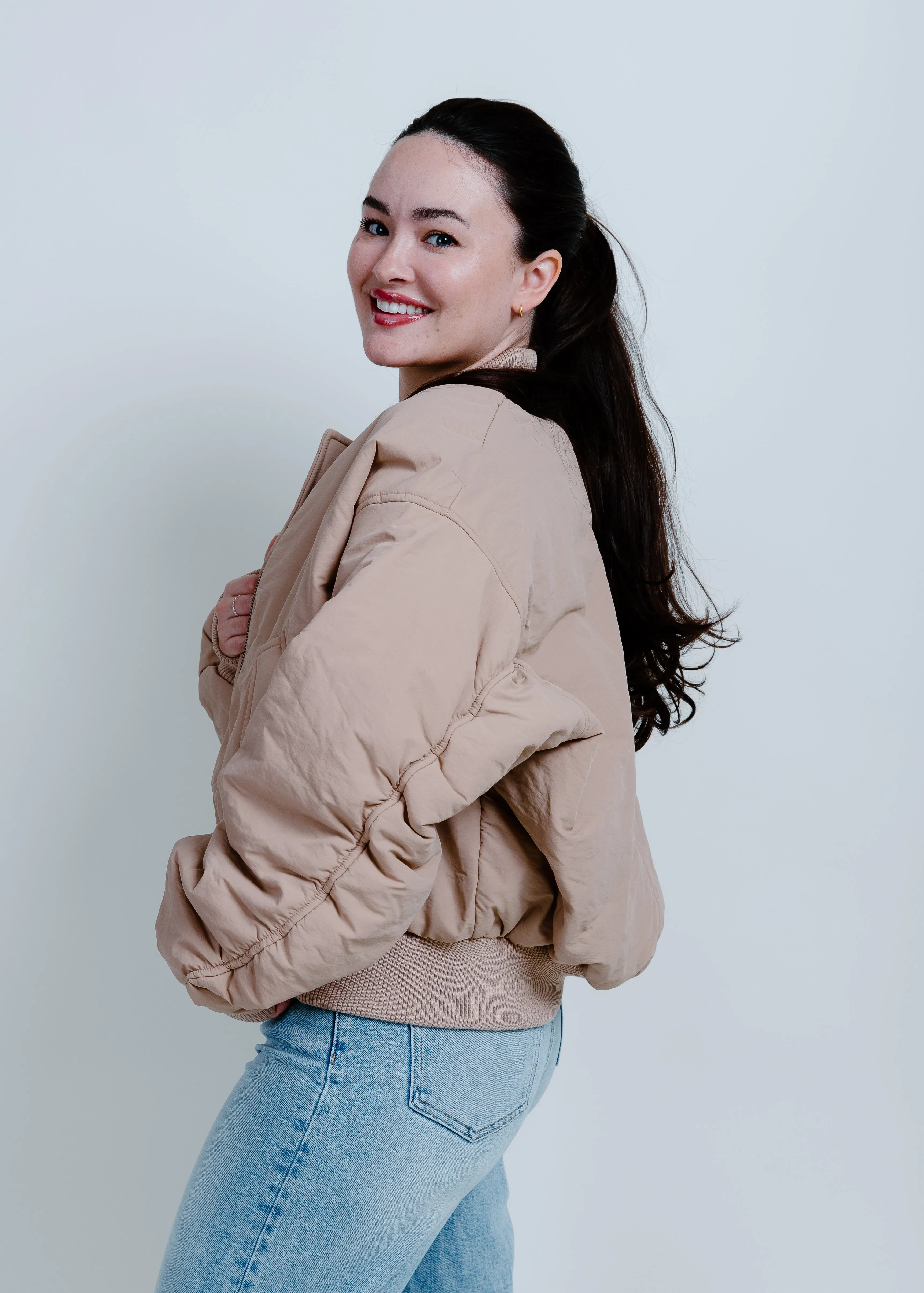 Harper Puffer Jacket - Beige sold by Vinnie Louise product image thumbnail 2