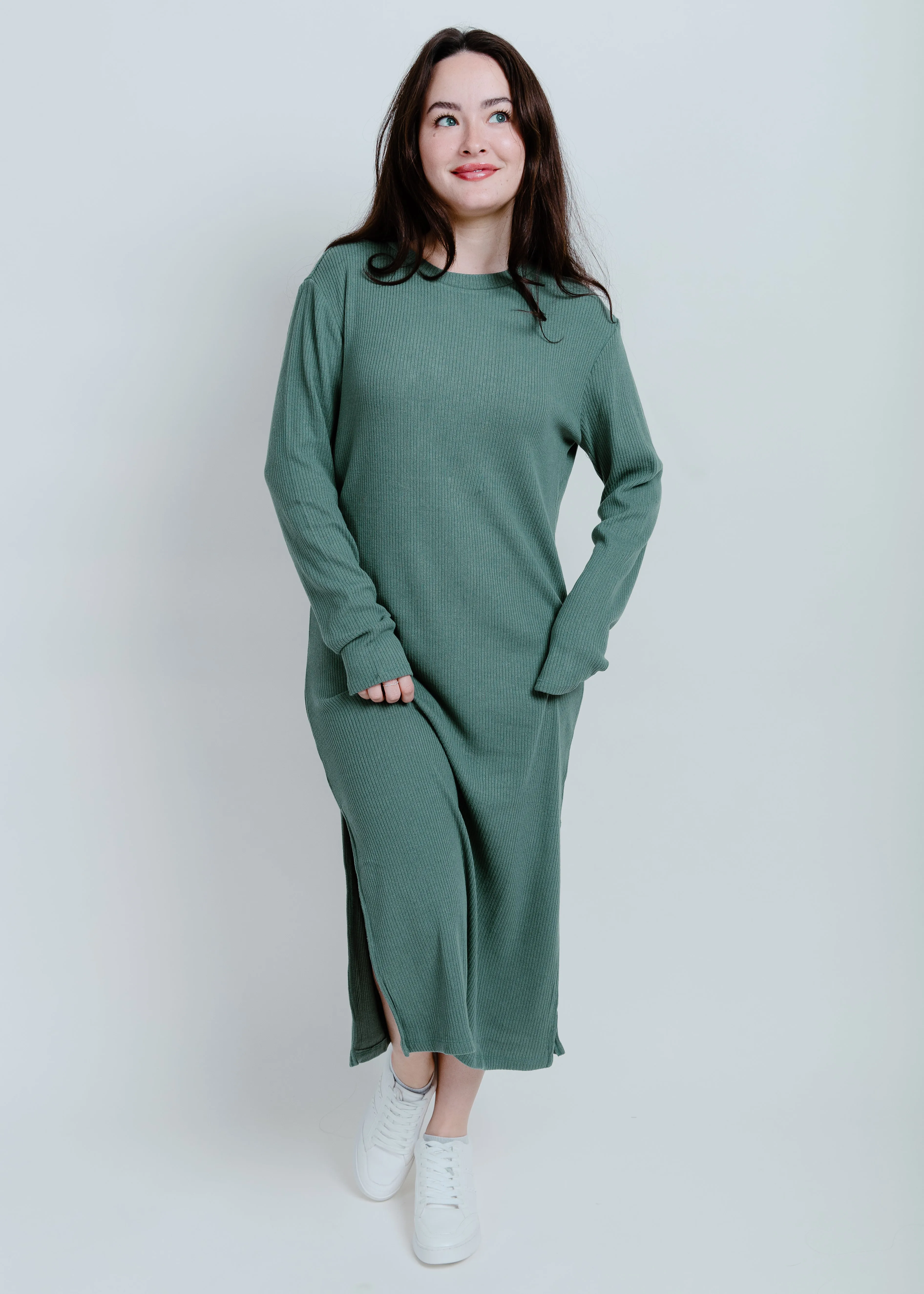 Camila Long Sleeve Midi Dress - Green sold by Vinnie Louise product image thumbnail 5
