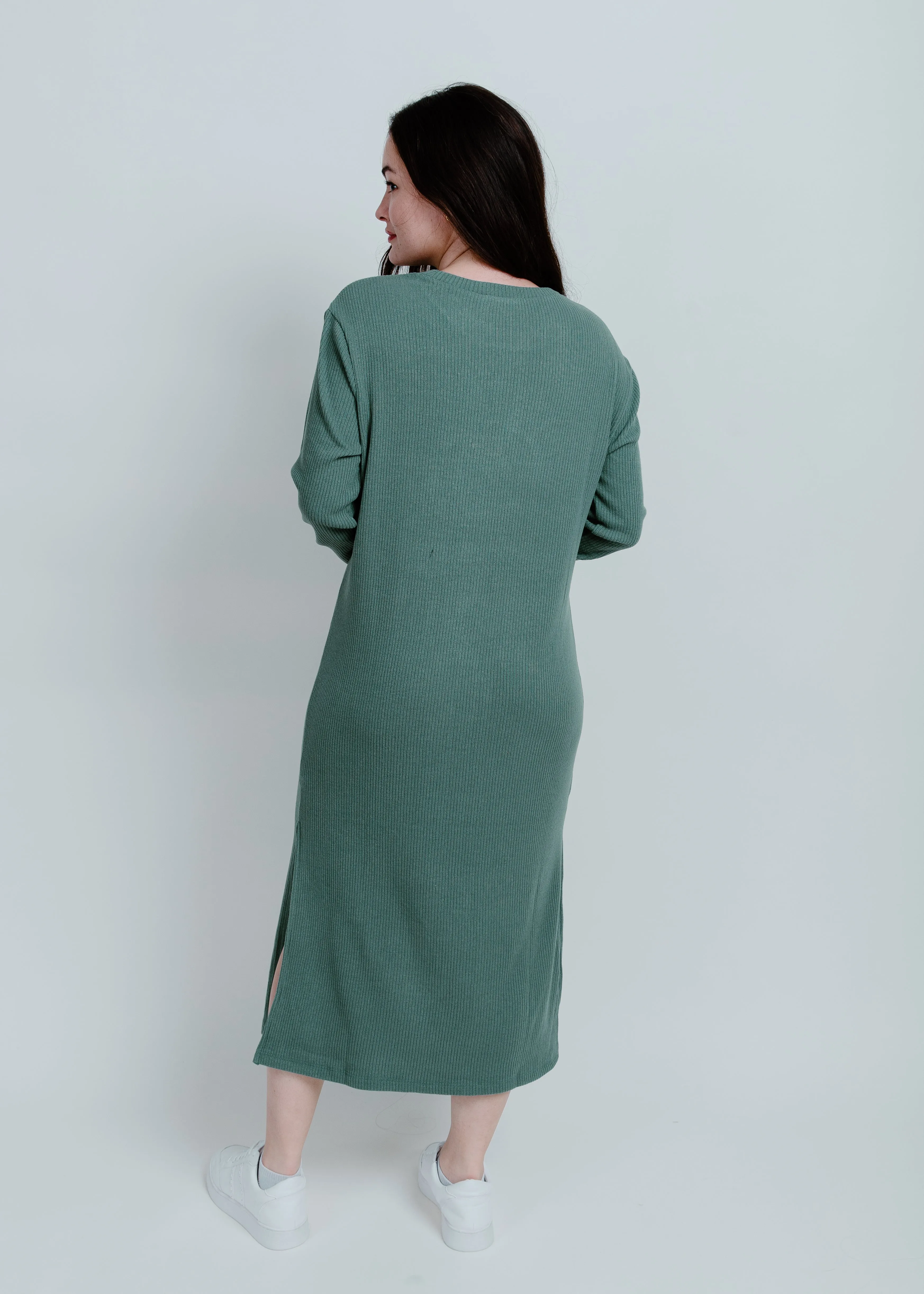 Camila Long Sleeve Midi Dress - Green sold by Vinnie Louise product image thumbnail 3