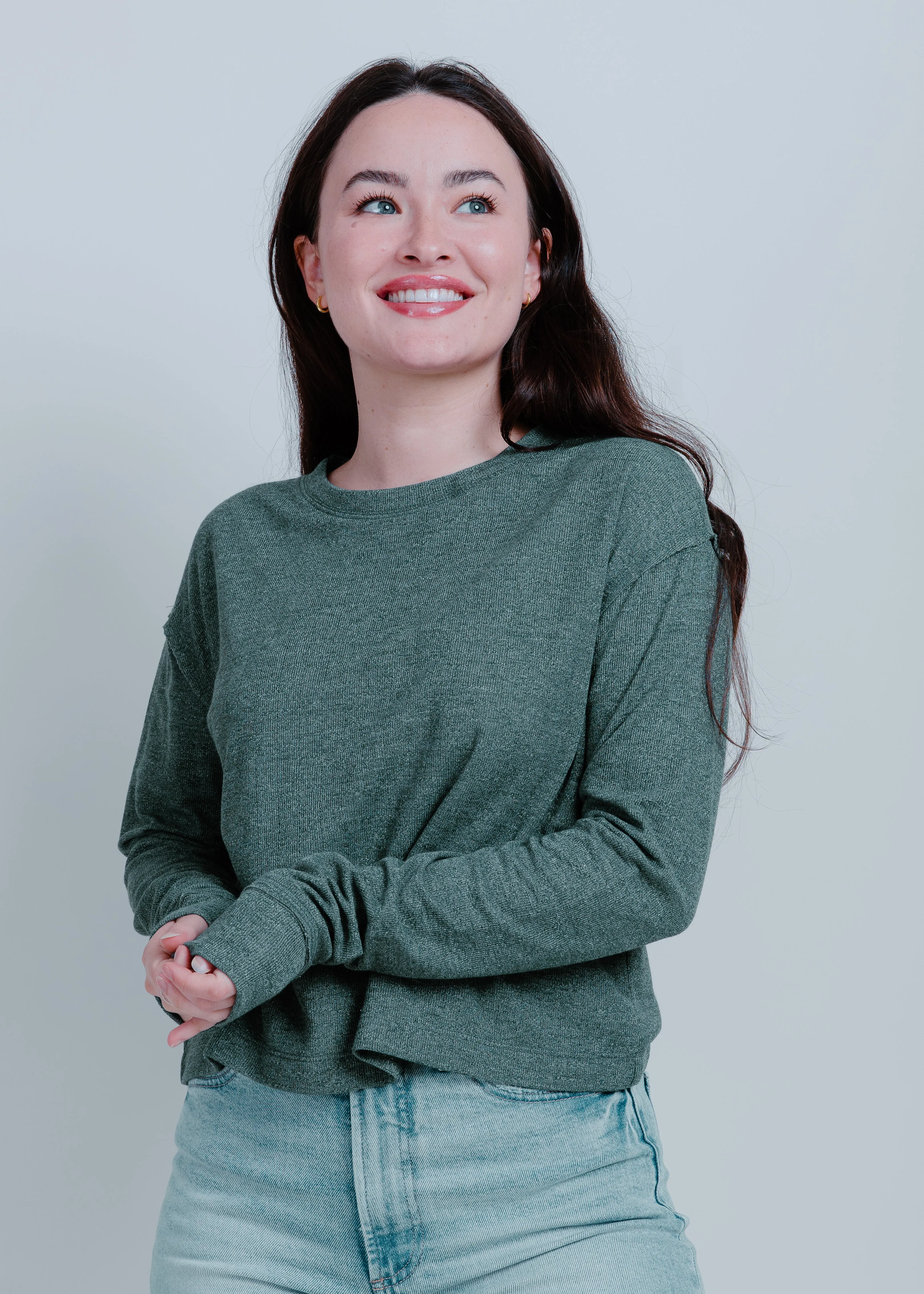 Marley Crewneck - Hunter Green sold by Vinnie Louise