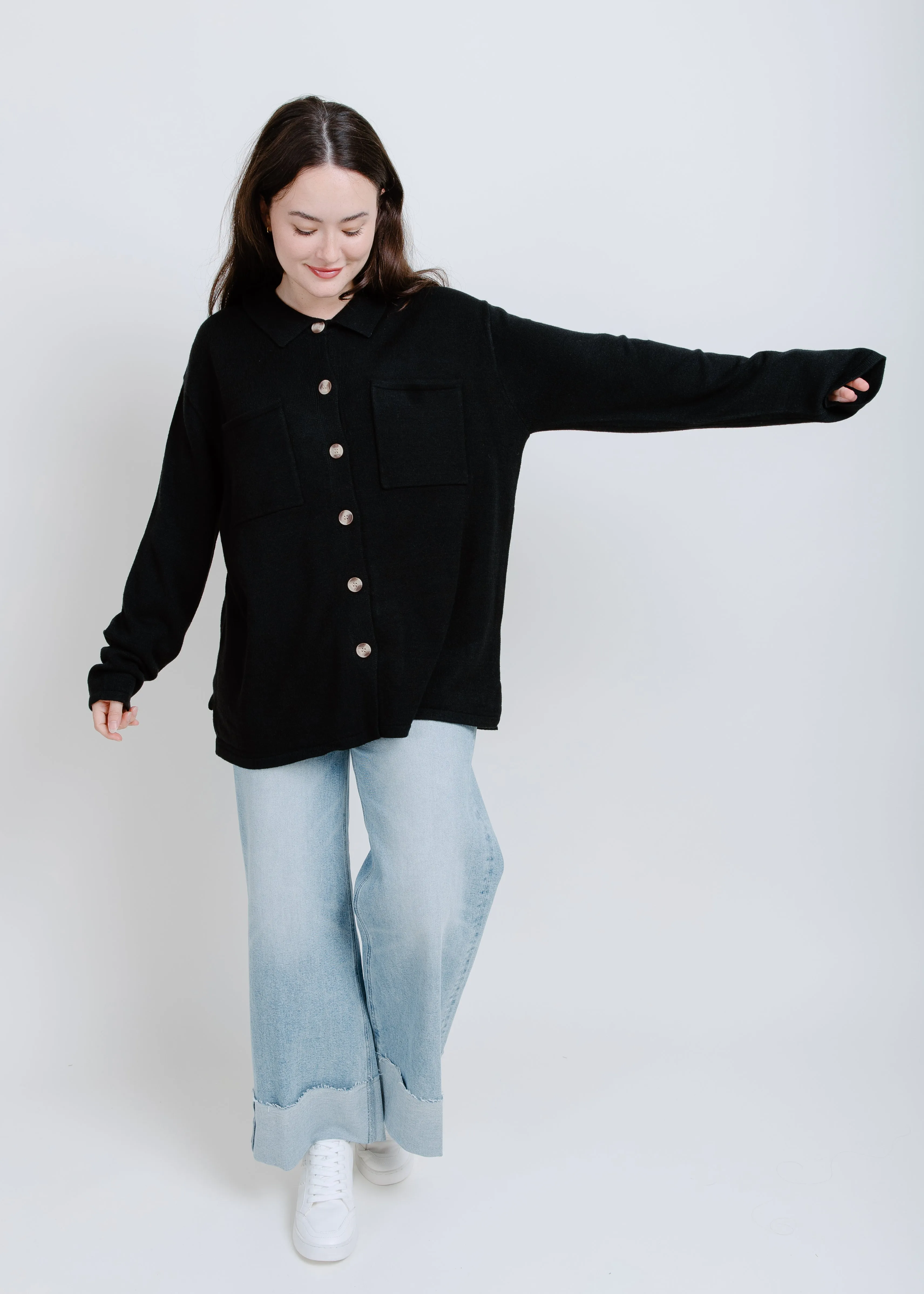Aspen Buttoned Cardigan - Black sold by Vinnie Louise product image thumbnail 2