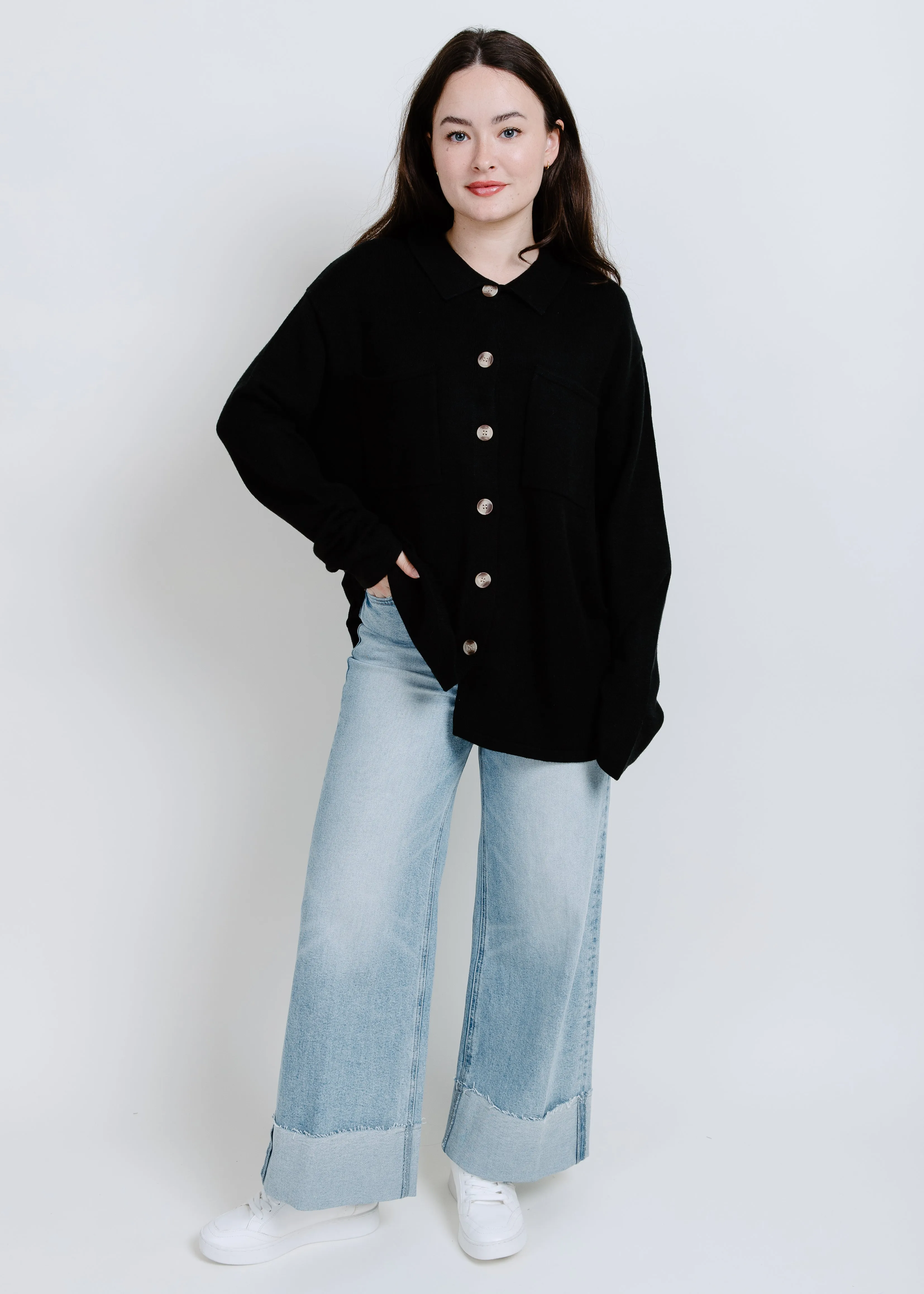 Aspen Buttoned Cardigan - Black sold by Vinnie Louise product image thumbnail 5