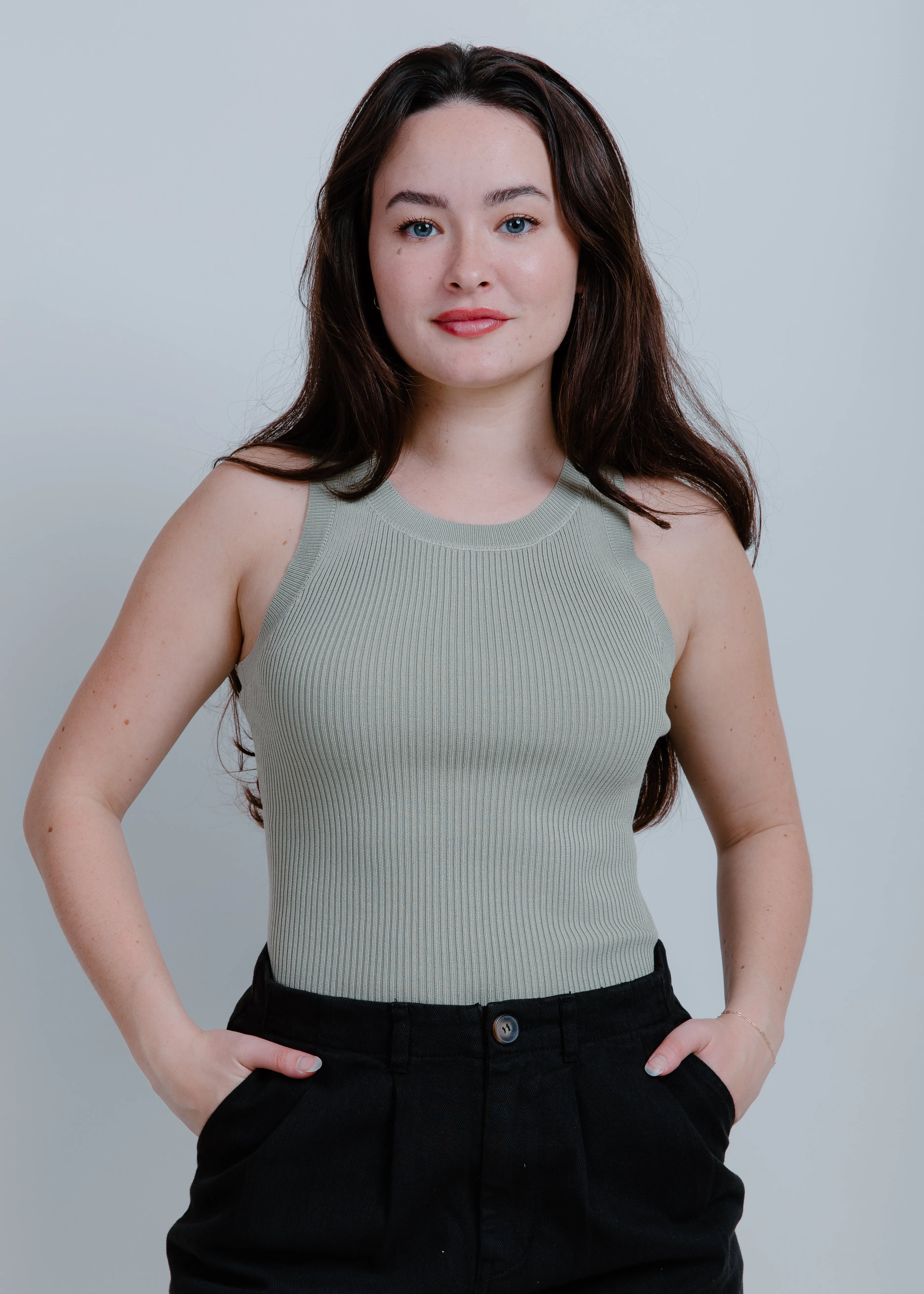 Nola Basic Tank - Olive sold by Vinnie Louise