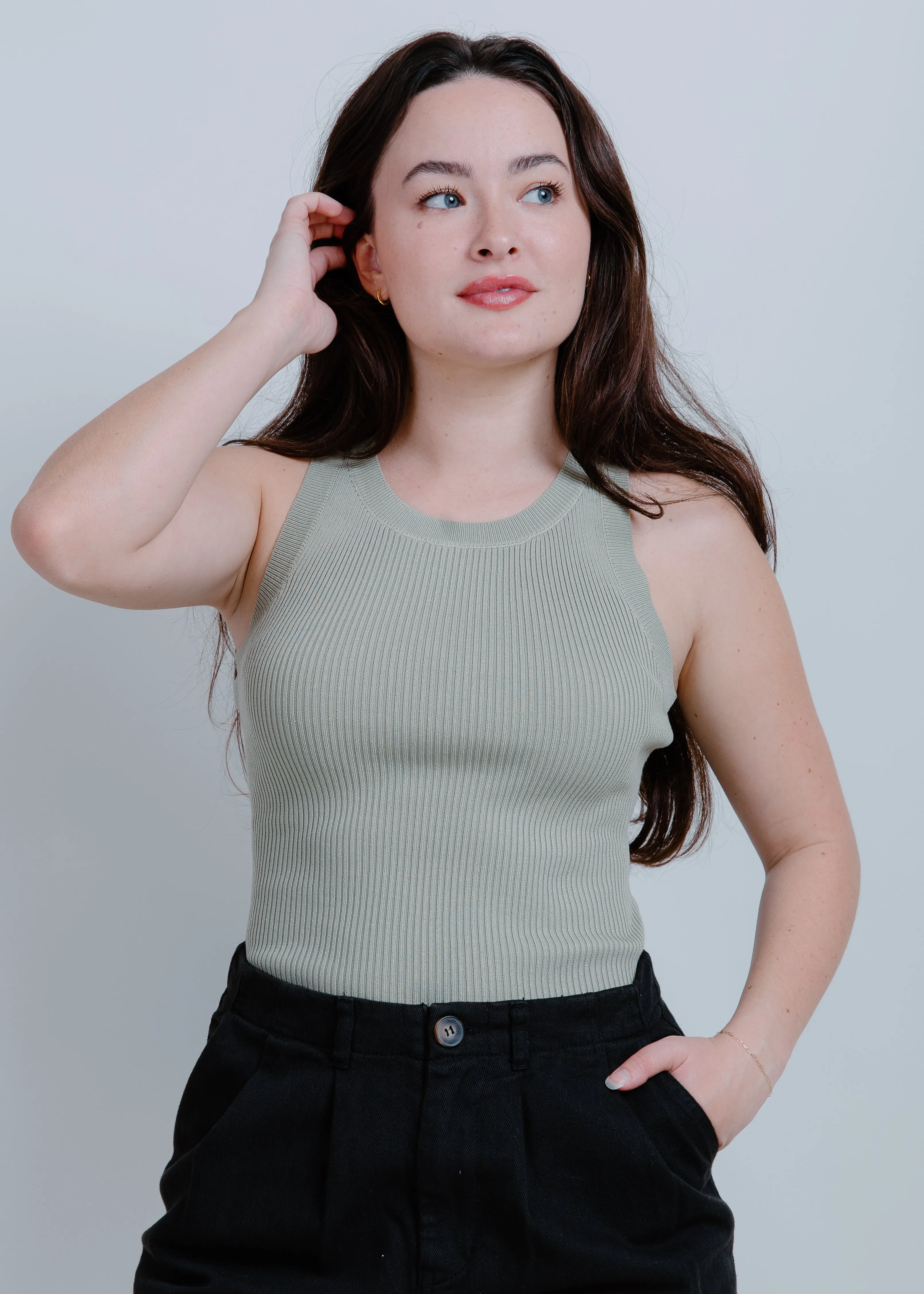 Nola Basic Tank - Olive sold by Vinnie Louise product image thumbnail 5