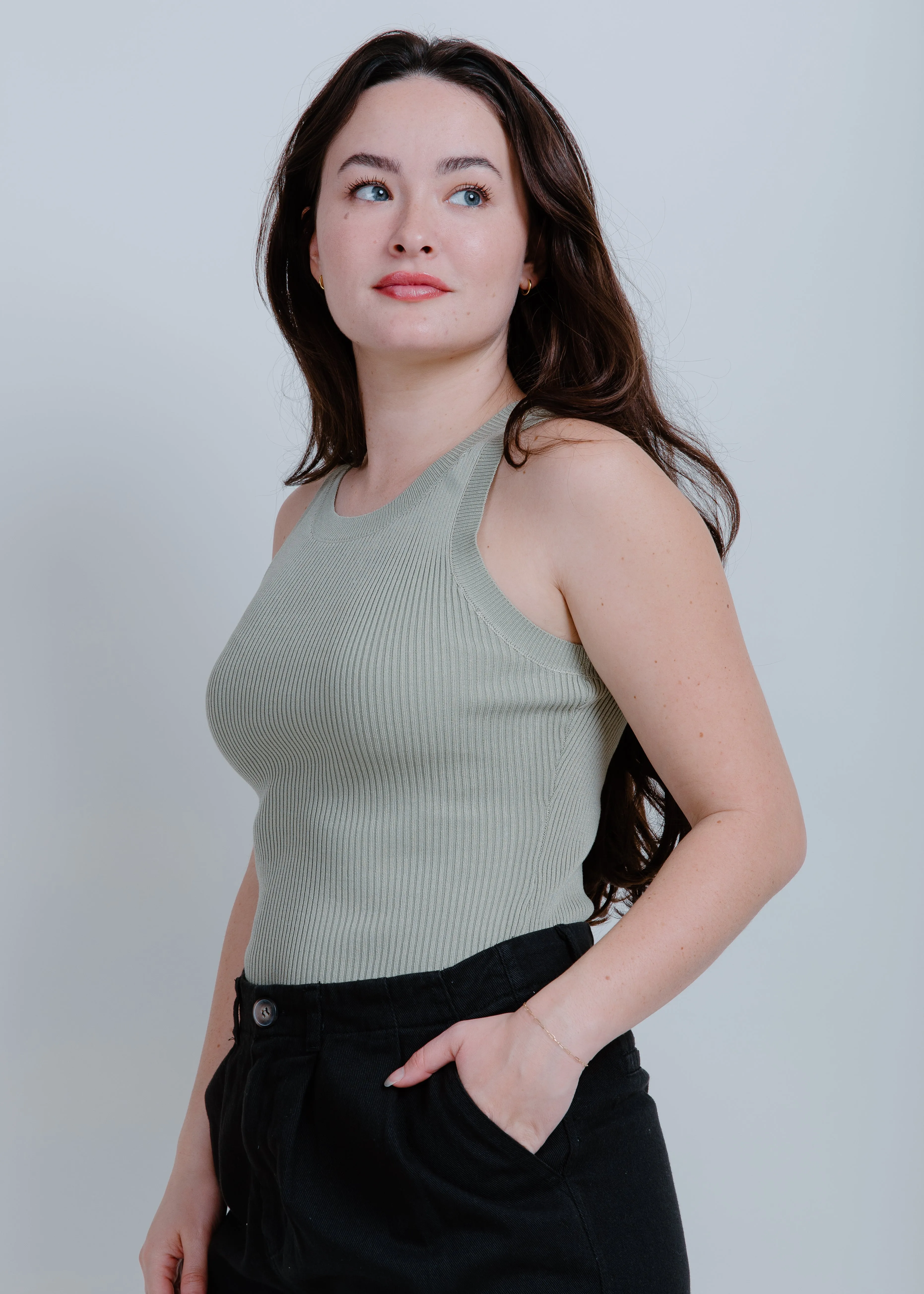 Nola Basic Tank - Olive sold by Vinnie Louise product image thumbnail 2