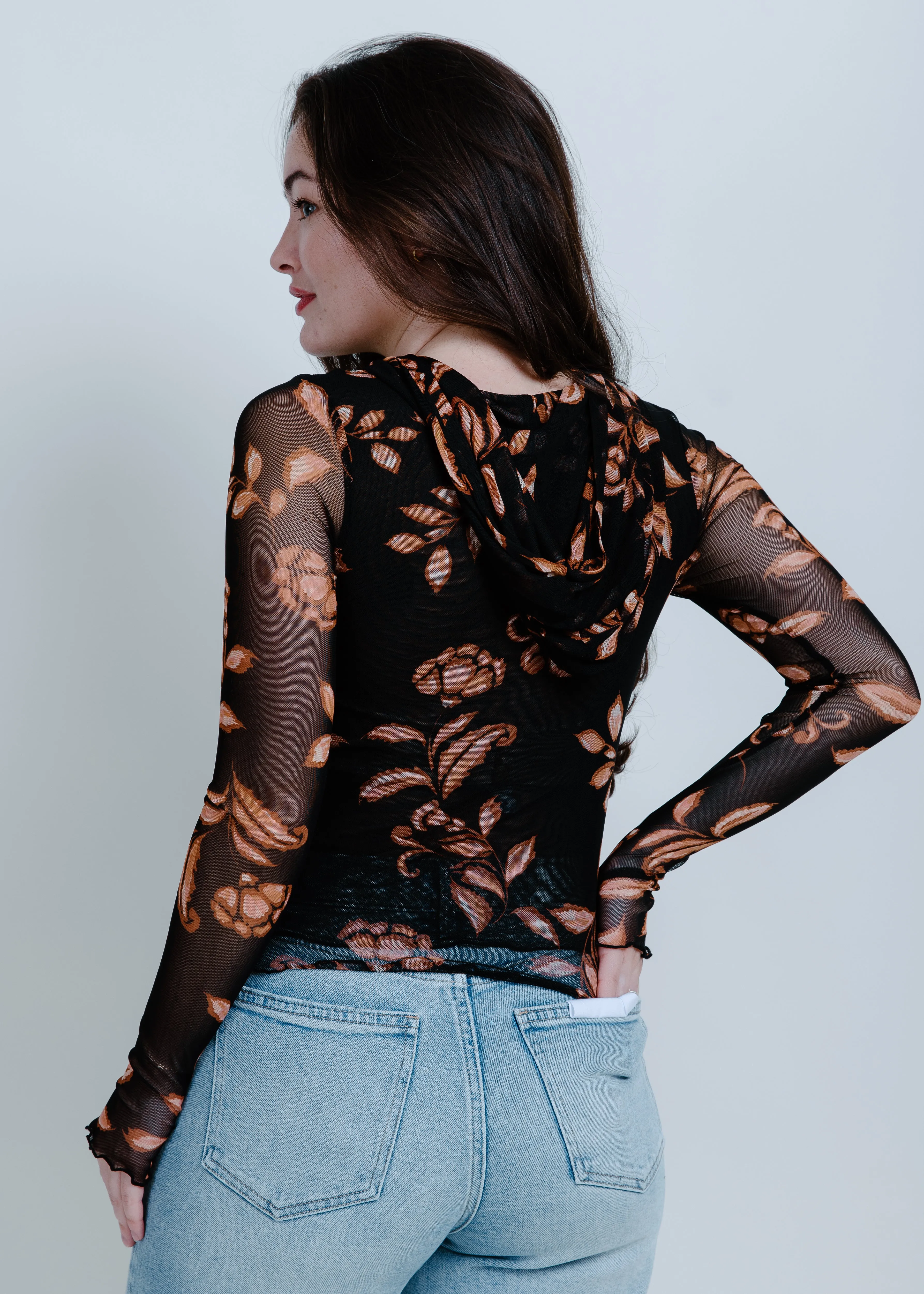 Meredith Floral Mesh Top sold by Vinnie Louise product image thumbnail 3