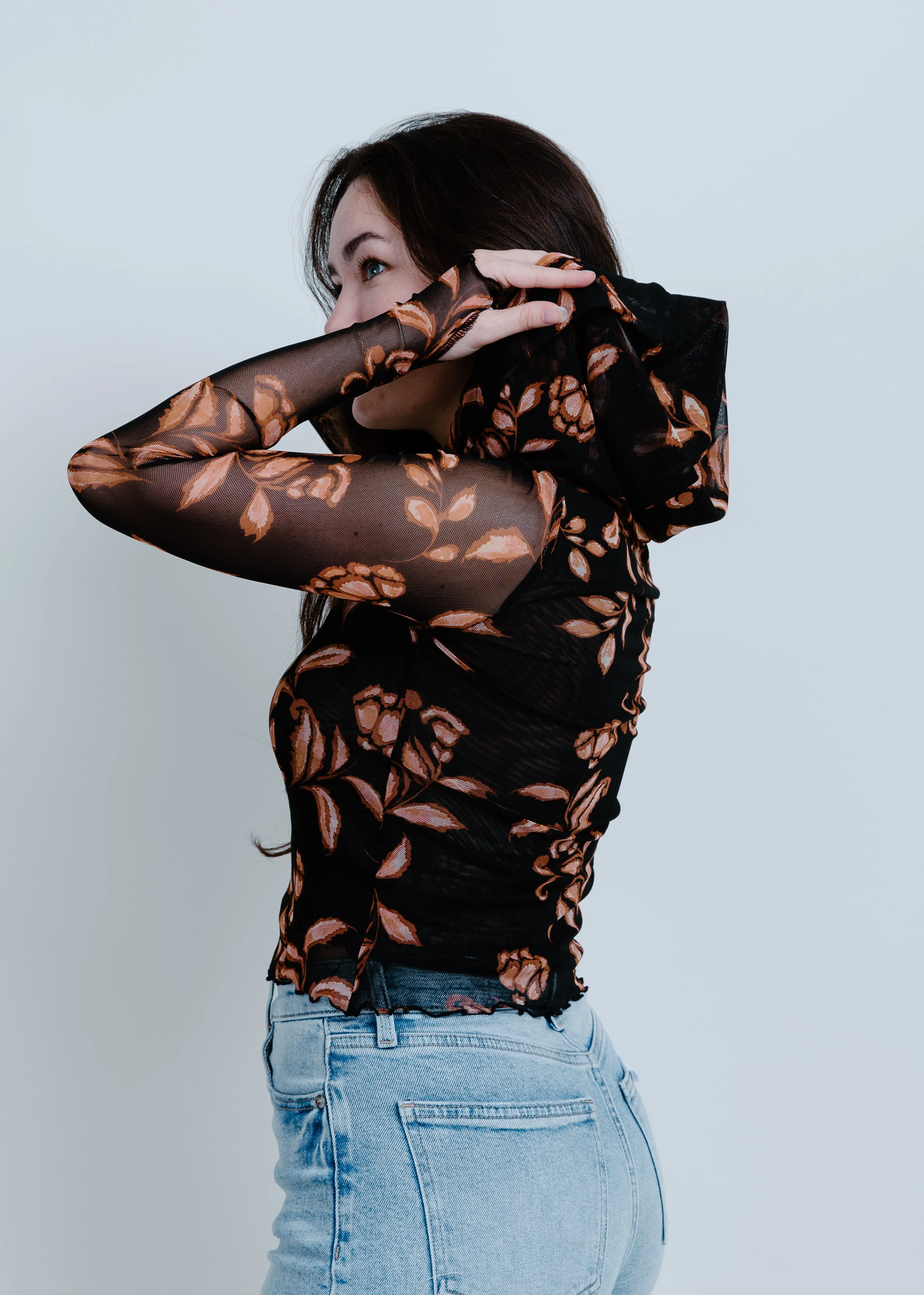 Meredith Floral Mesh Top sold by Vinnie Louise product image thumbnail 2