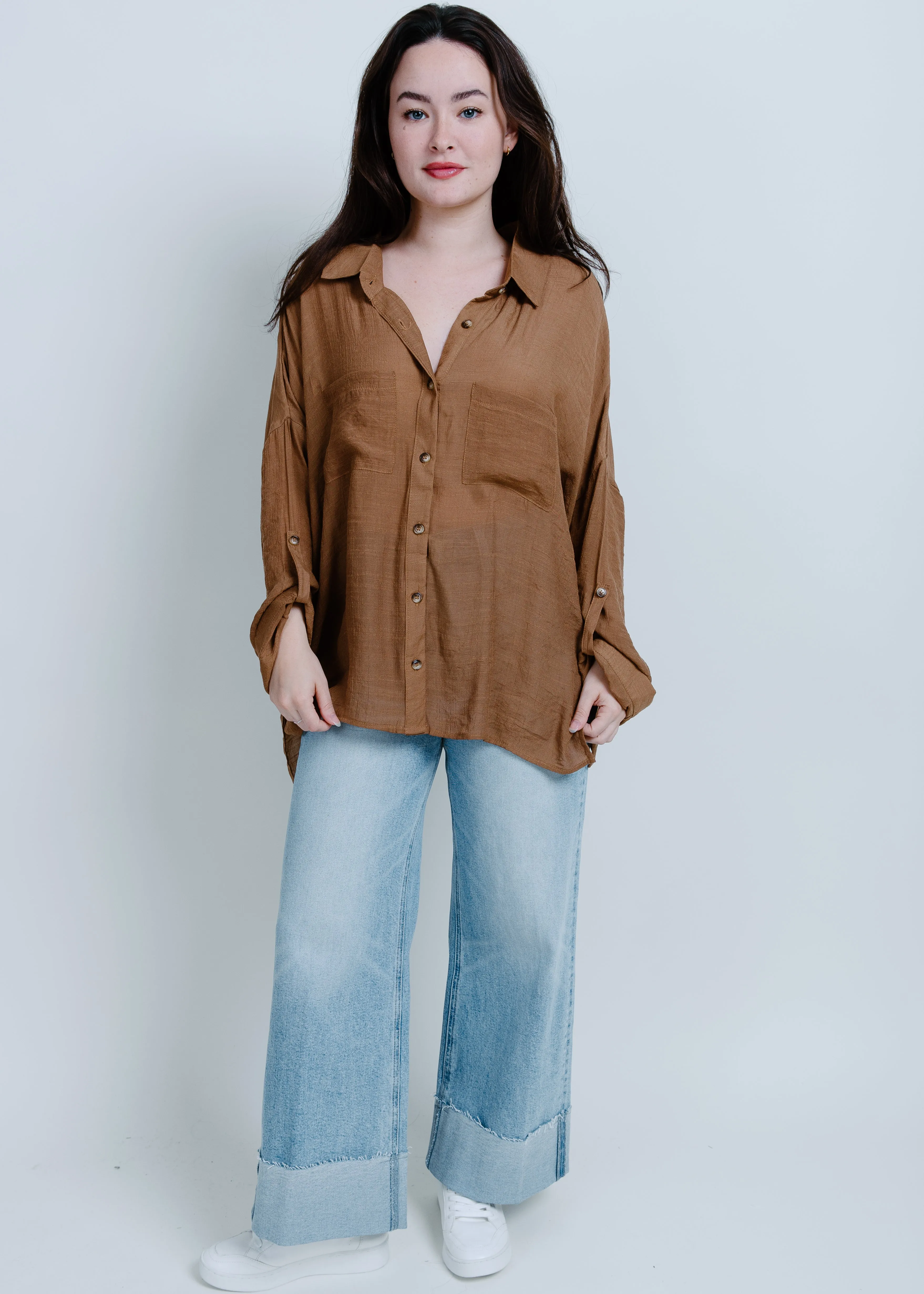 Gianna Button Up Shirt - Camel sold by Vinnie Louise