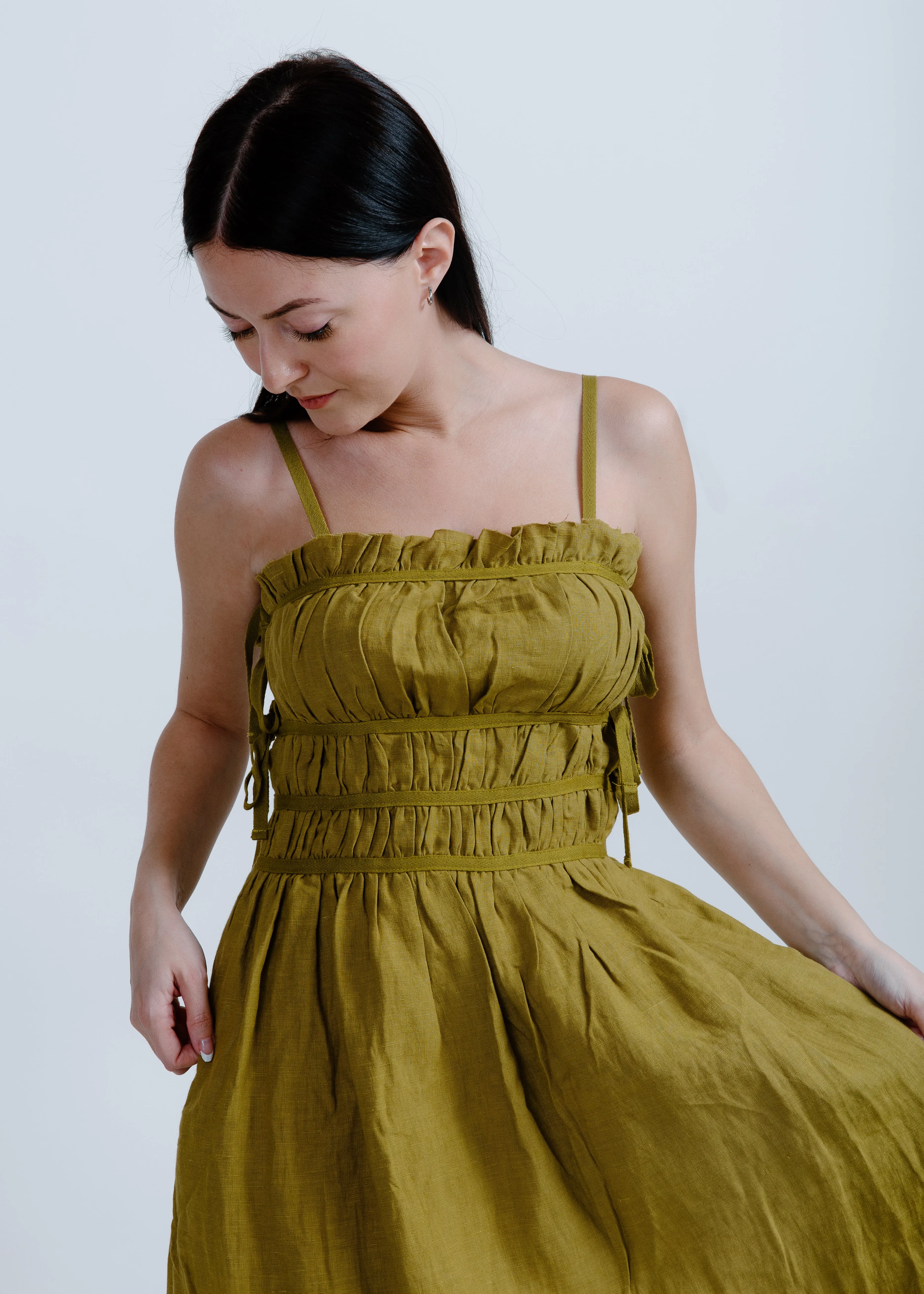 Gabrielle Midi Dress - Olive sold by Vinnie Louise product image thumbnail 4