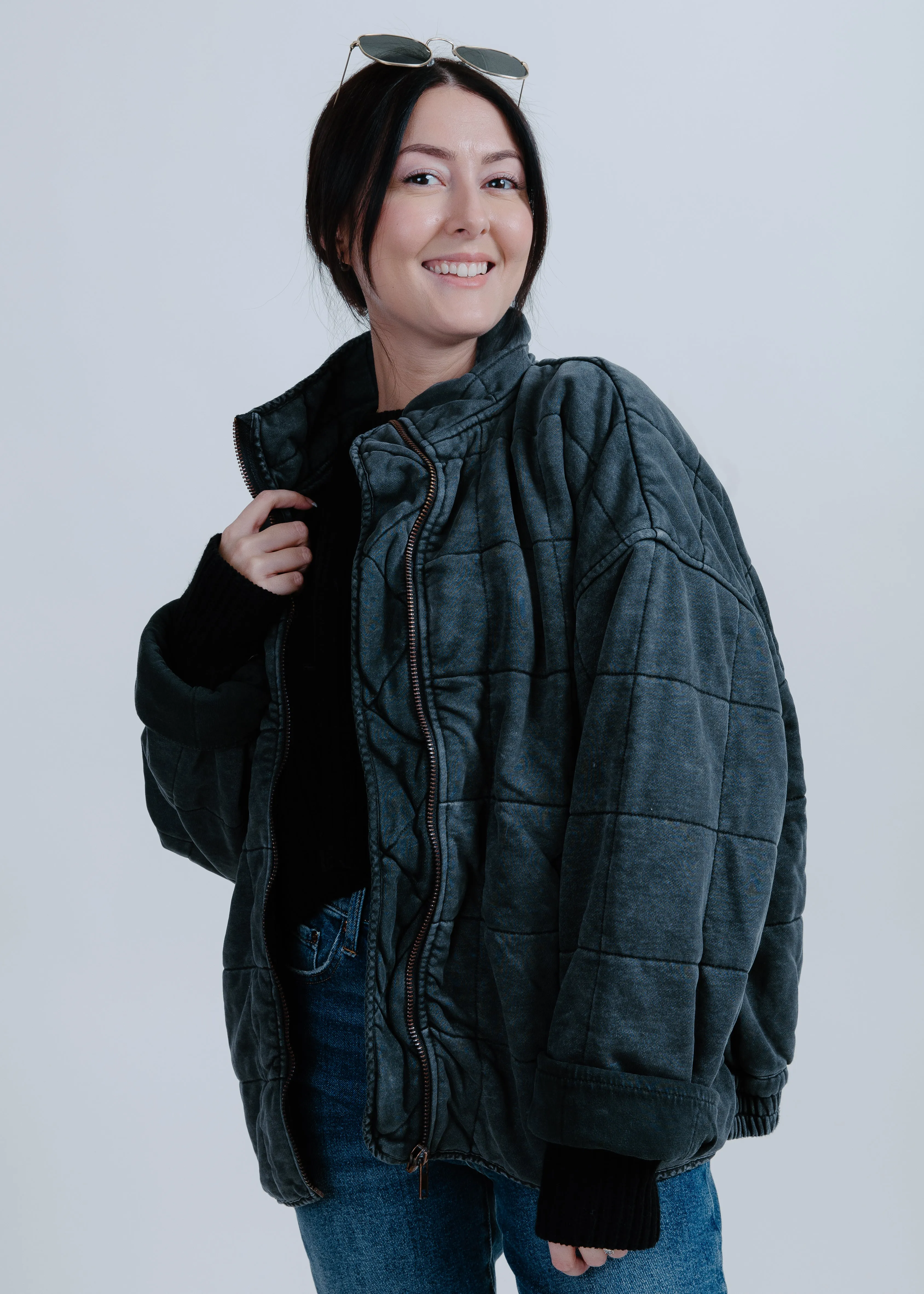 Bobbi Quilted Jacket - Charcoal sold by Vinnie Louise product image thumbnail 4