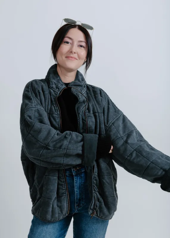 Bobbi Quilted Jacket - Charcoal sold by Vinnie Louise