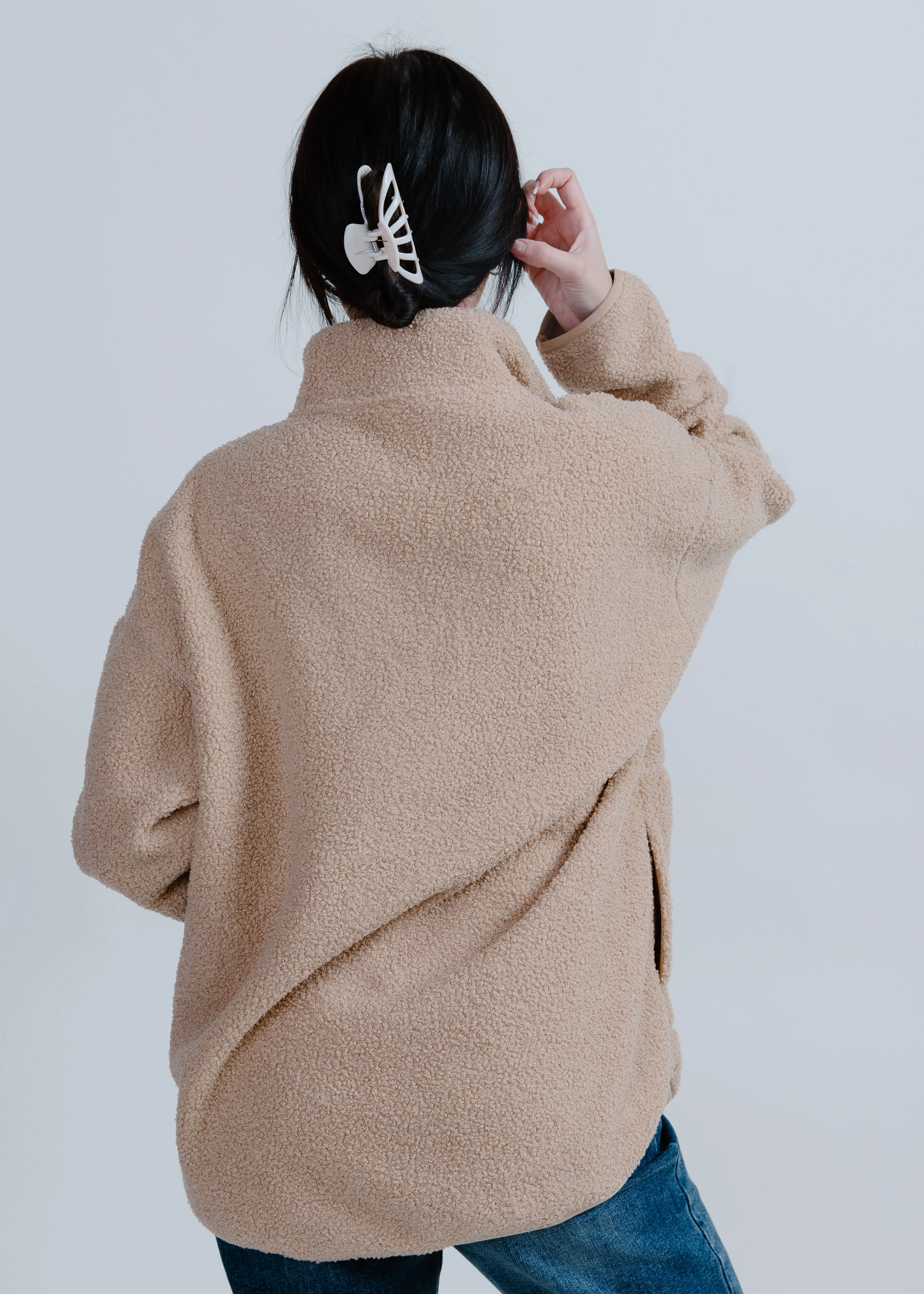 Tiara Sherpa Zip Up - Taupe sold by Vinnie Louise product image thumbnail 3