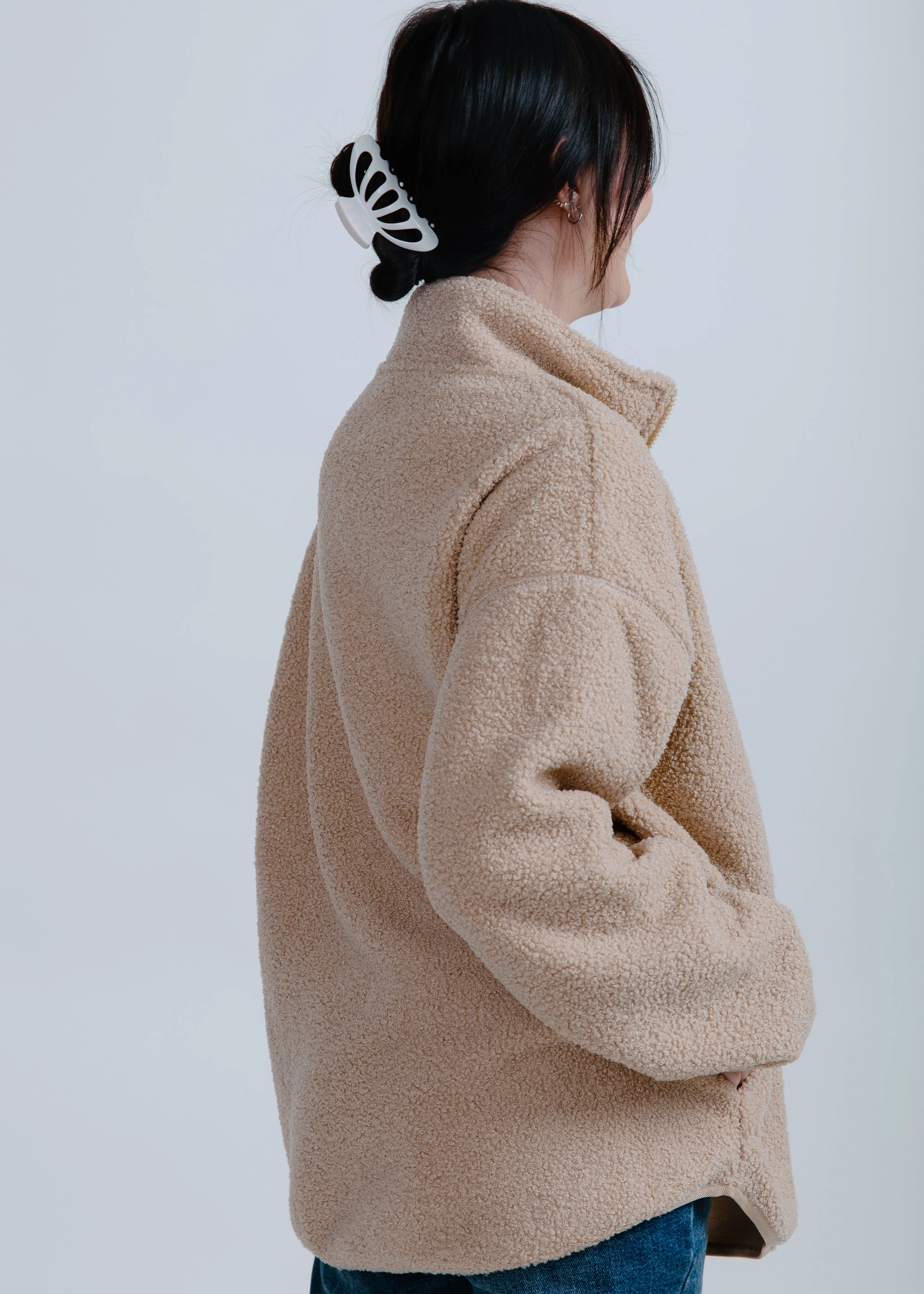 Tiara Sherpa Zip Up - Taupe sold by Vinnie Louise product image thumbnail 5