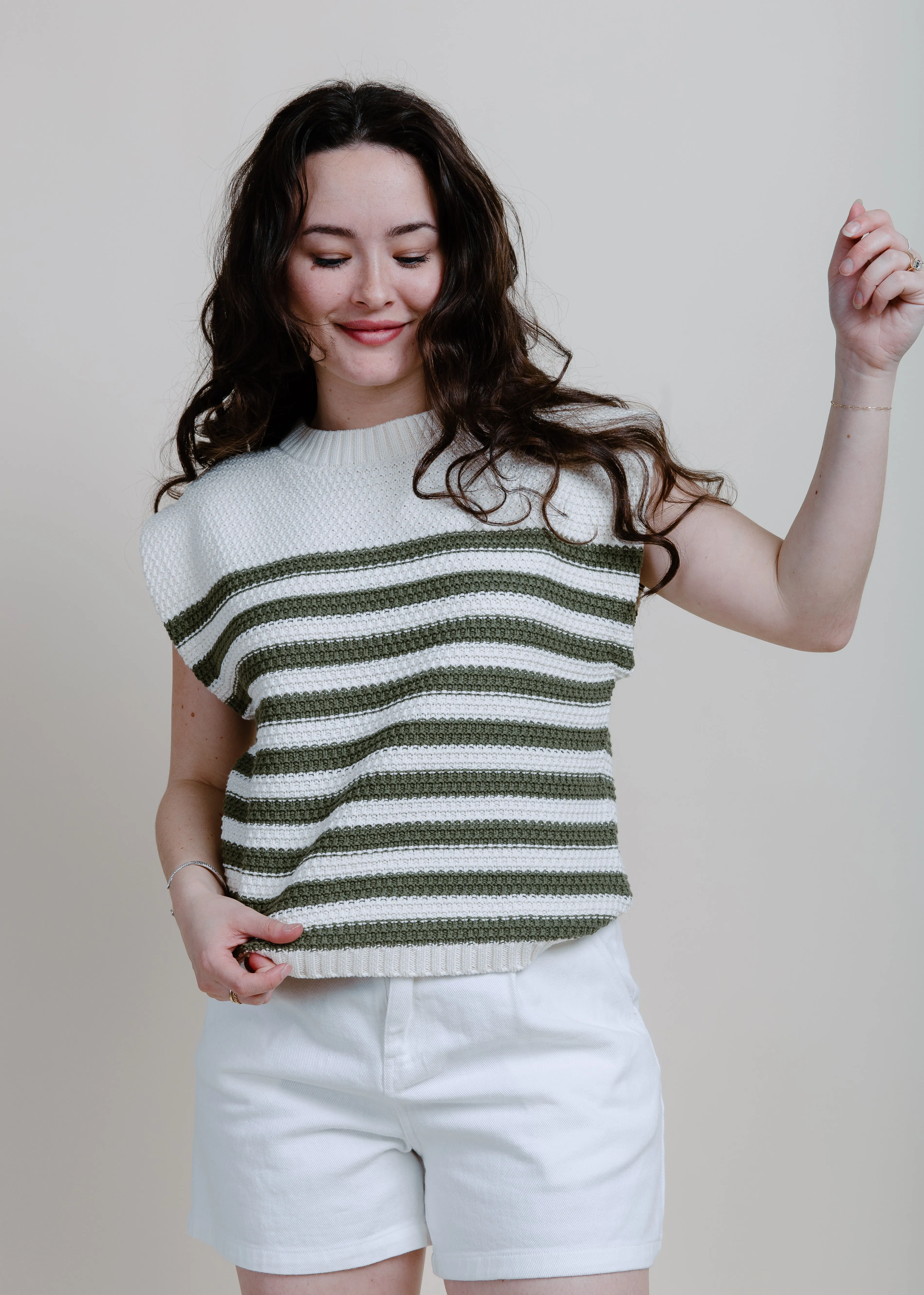 Out Of Sight Striped Sweater - Olive sold by Vinnie Louise product image thumbnail 4