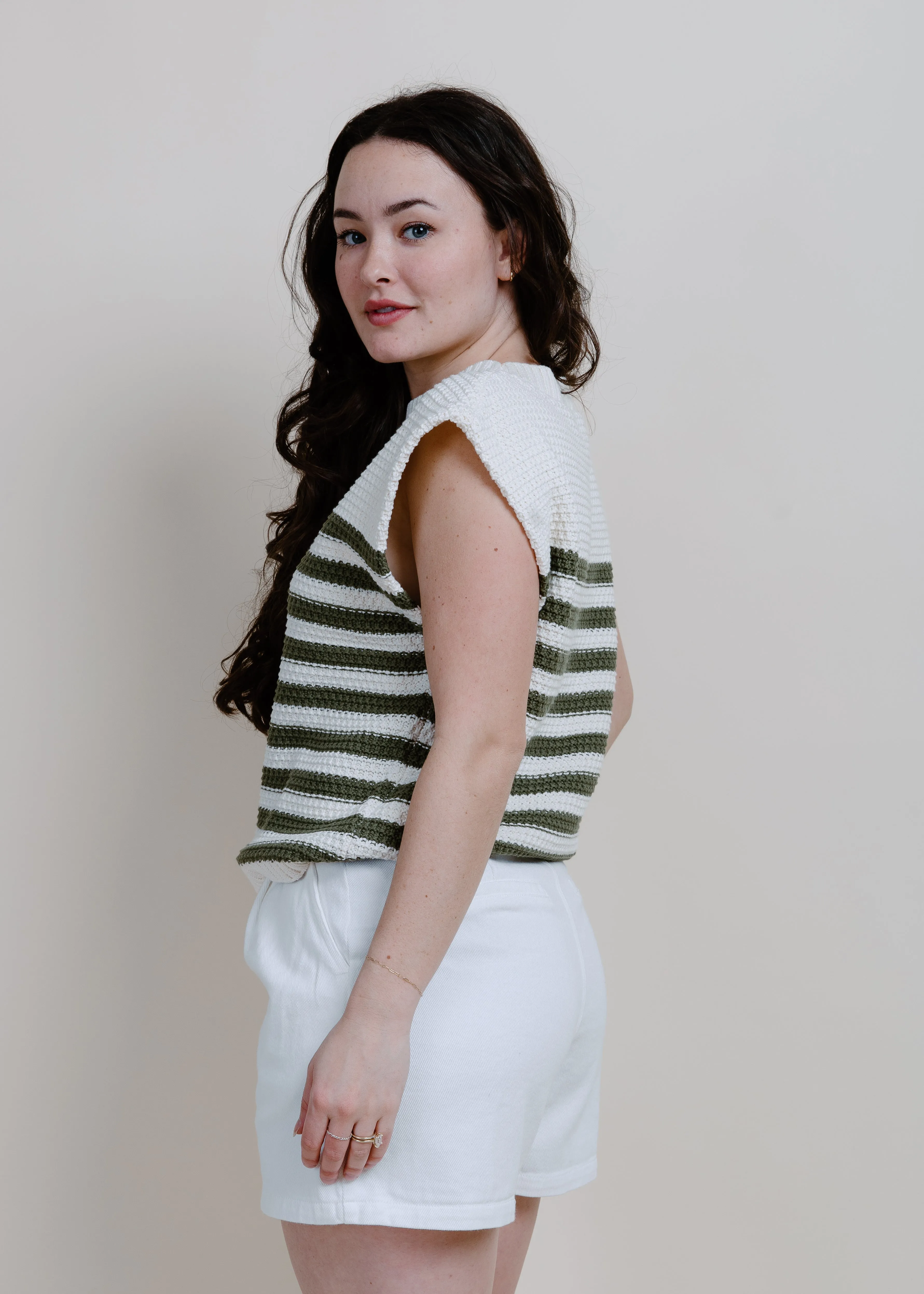 Out Of Sight Striped Sweater - Olive sold by Vinnie Louise product image thumbnail 3