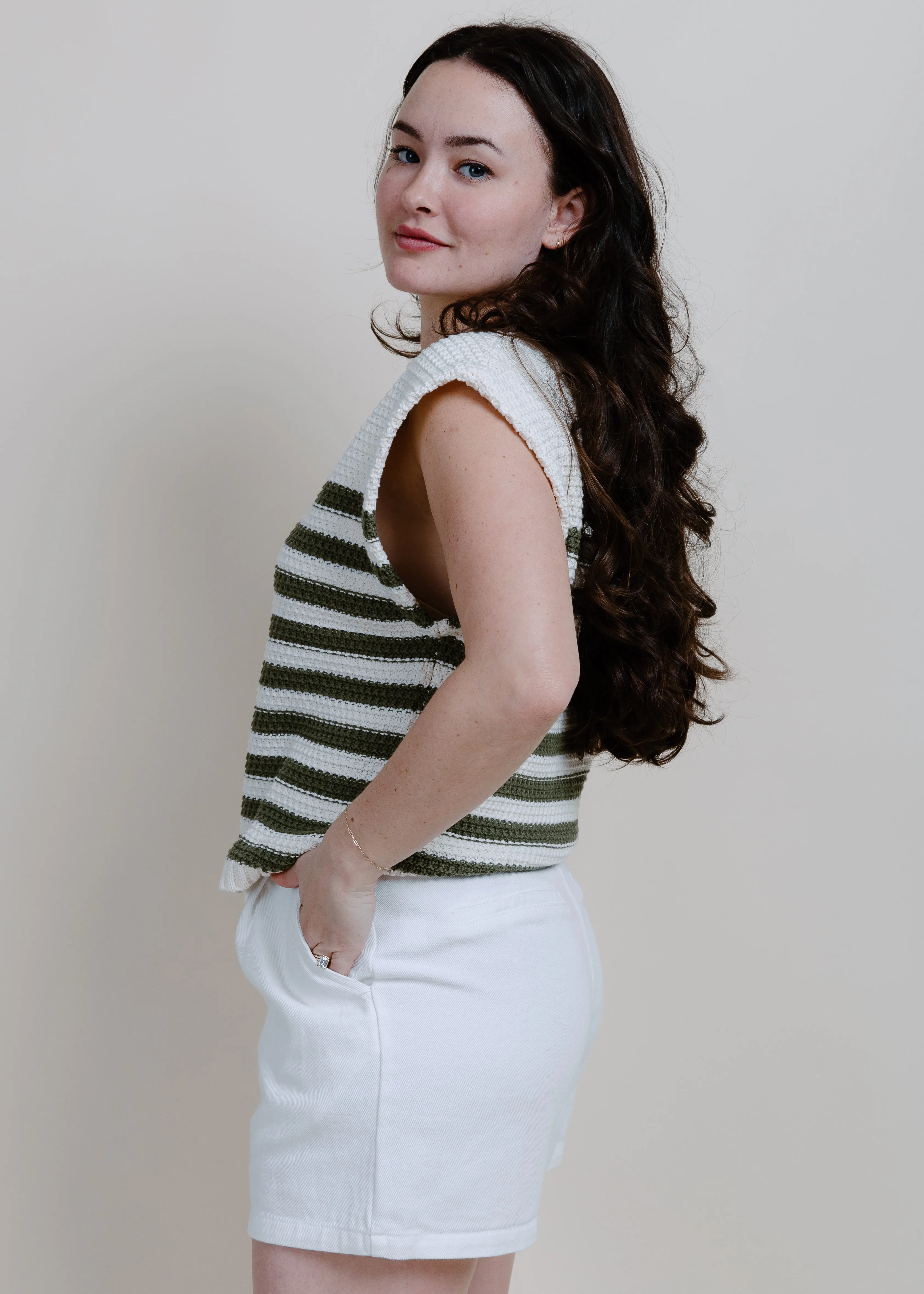 Out Of Sight Striped Sweater - Olive sold by Vinnie Louise product image thumbnail 2