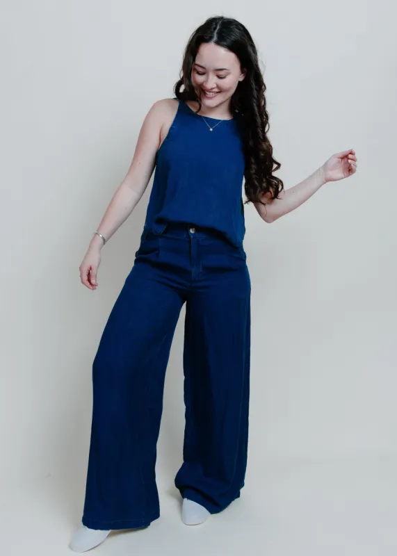Delilah Dark Chambray Wide Leg Pants sold by Vinnie Louise