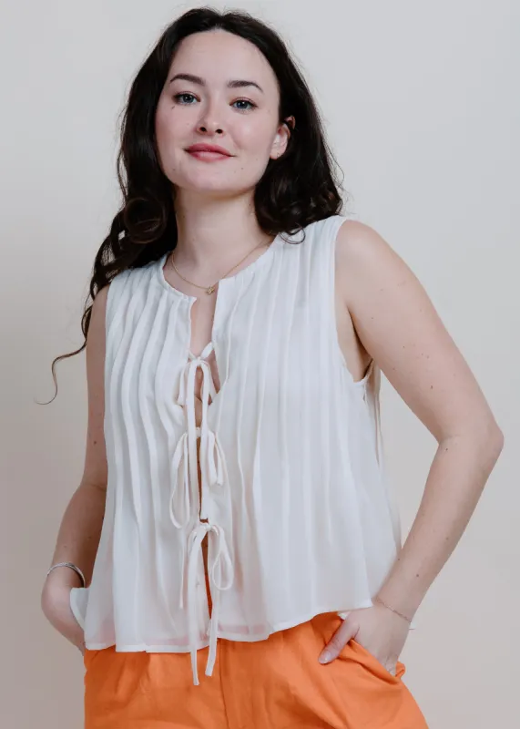 First Class Tie Top - Cream sold by Vinnie Louise